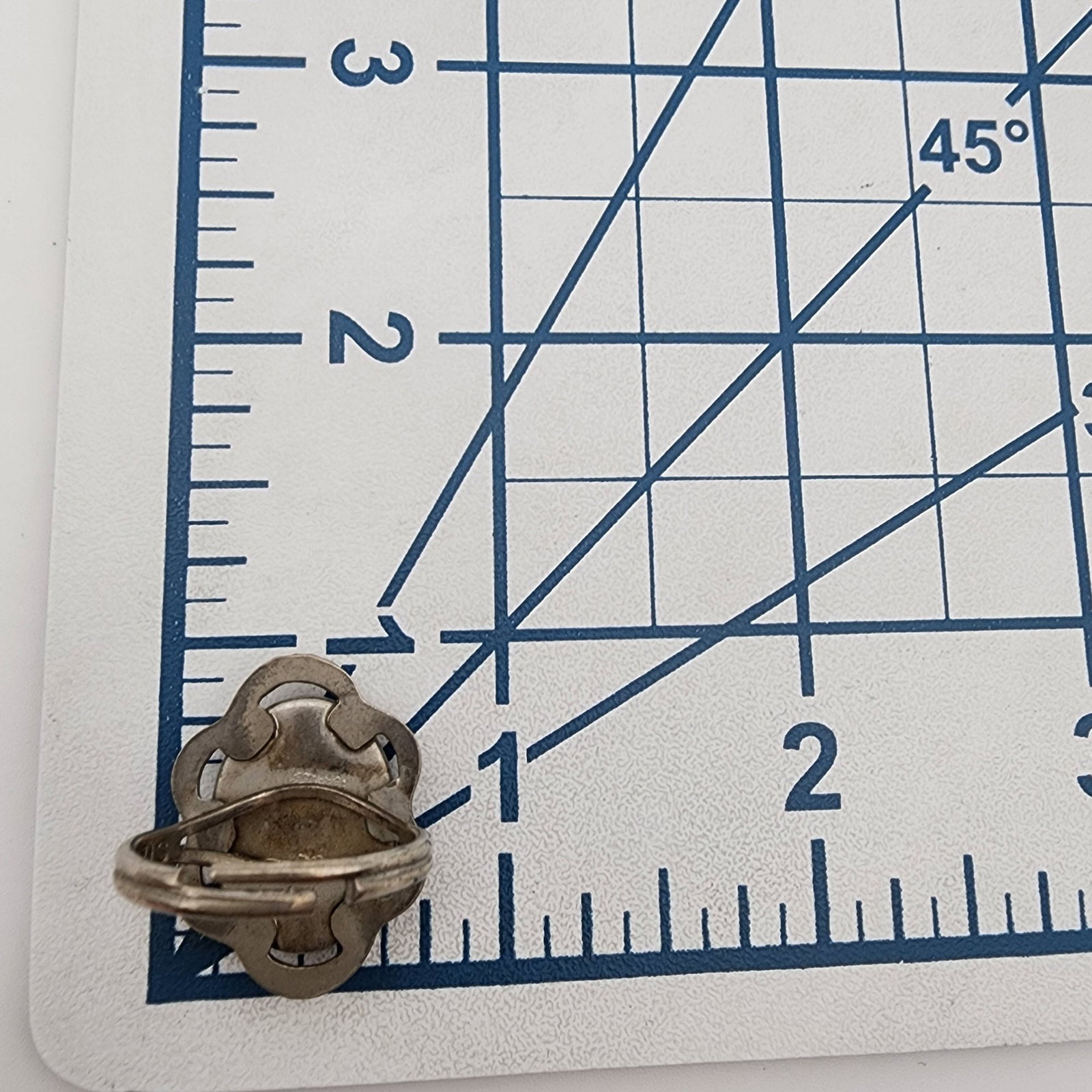 Sterling Wampum Shell Adjustable Ring - 6