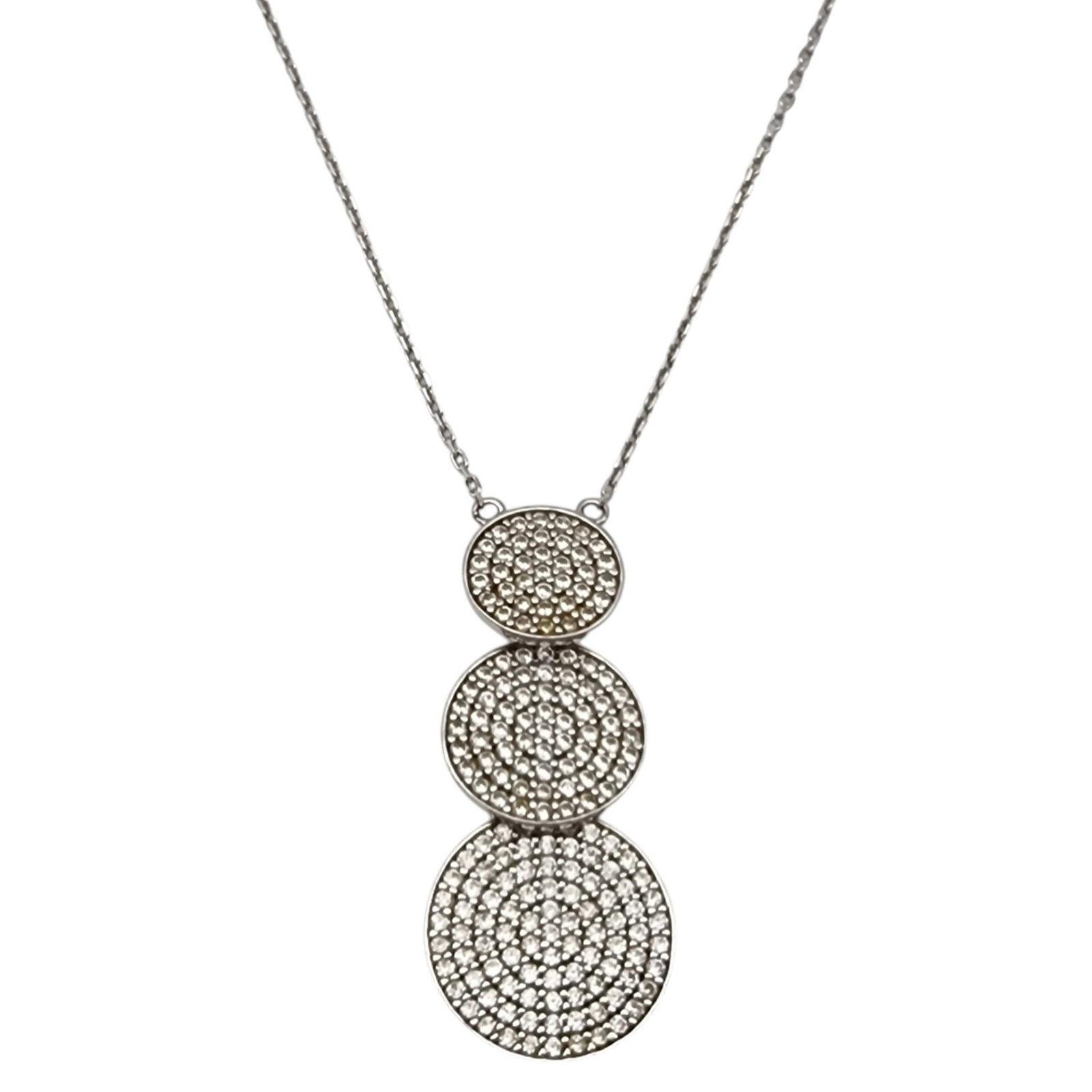 Sterling Rhinestone Circle Chain Necklace: Sterling Rhinestone Circle Chain Necklace 4.6g