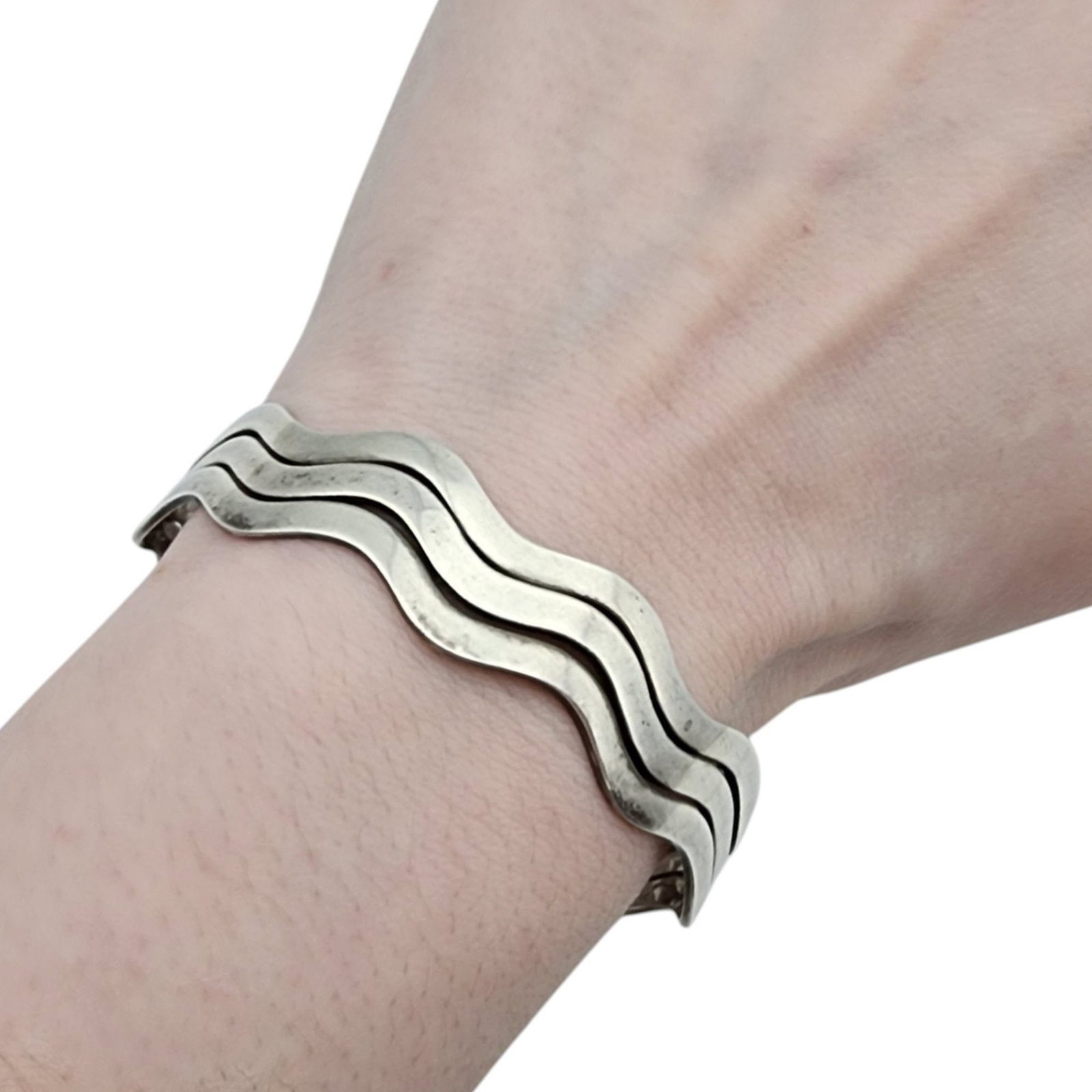 Sterling Wave Cuff Bracelet - 2