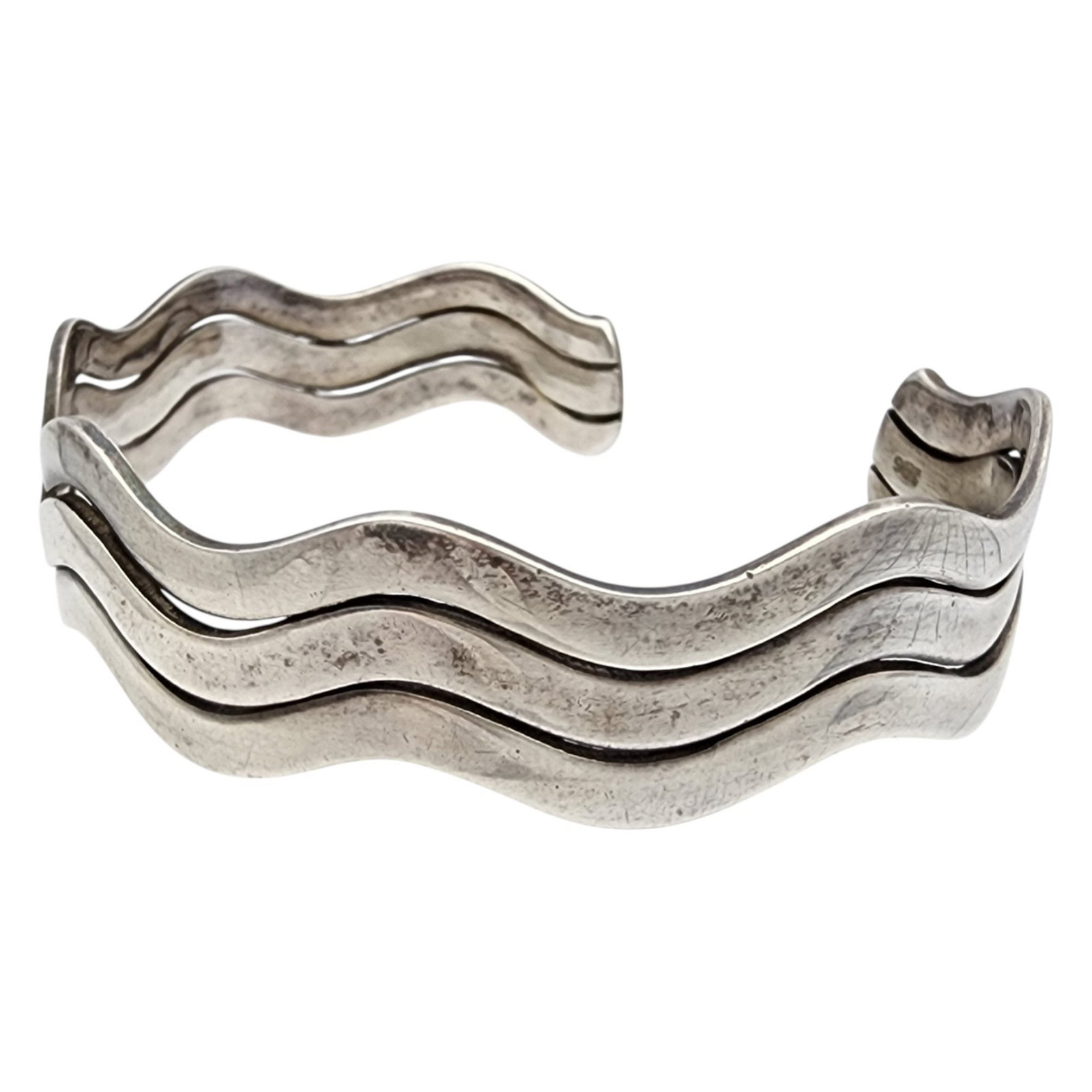 Sterling Wave Cuff Bracelet - 3