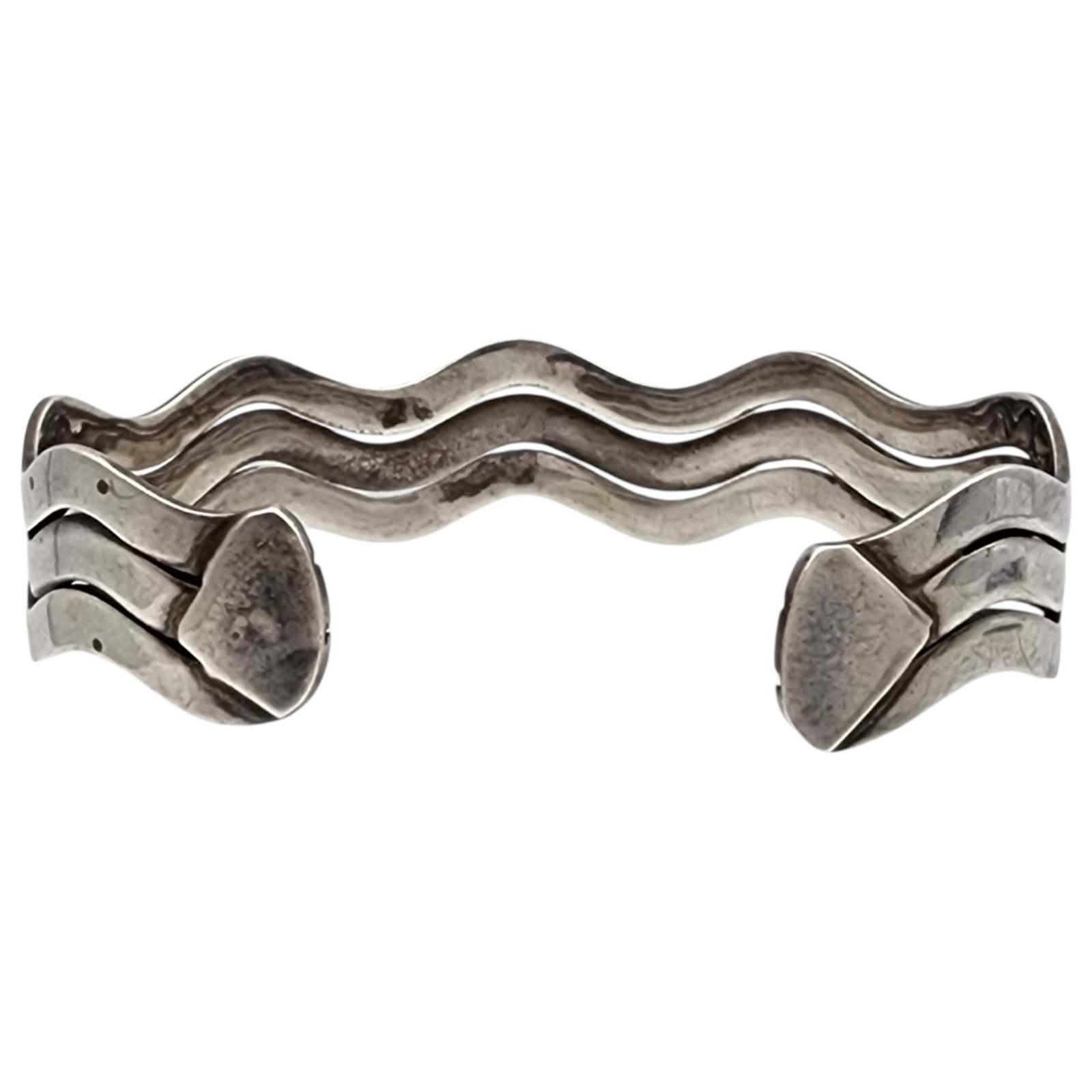 Sterling Wave Cuff Bracelet - 4