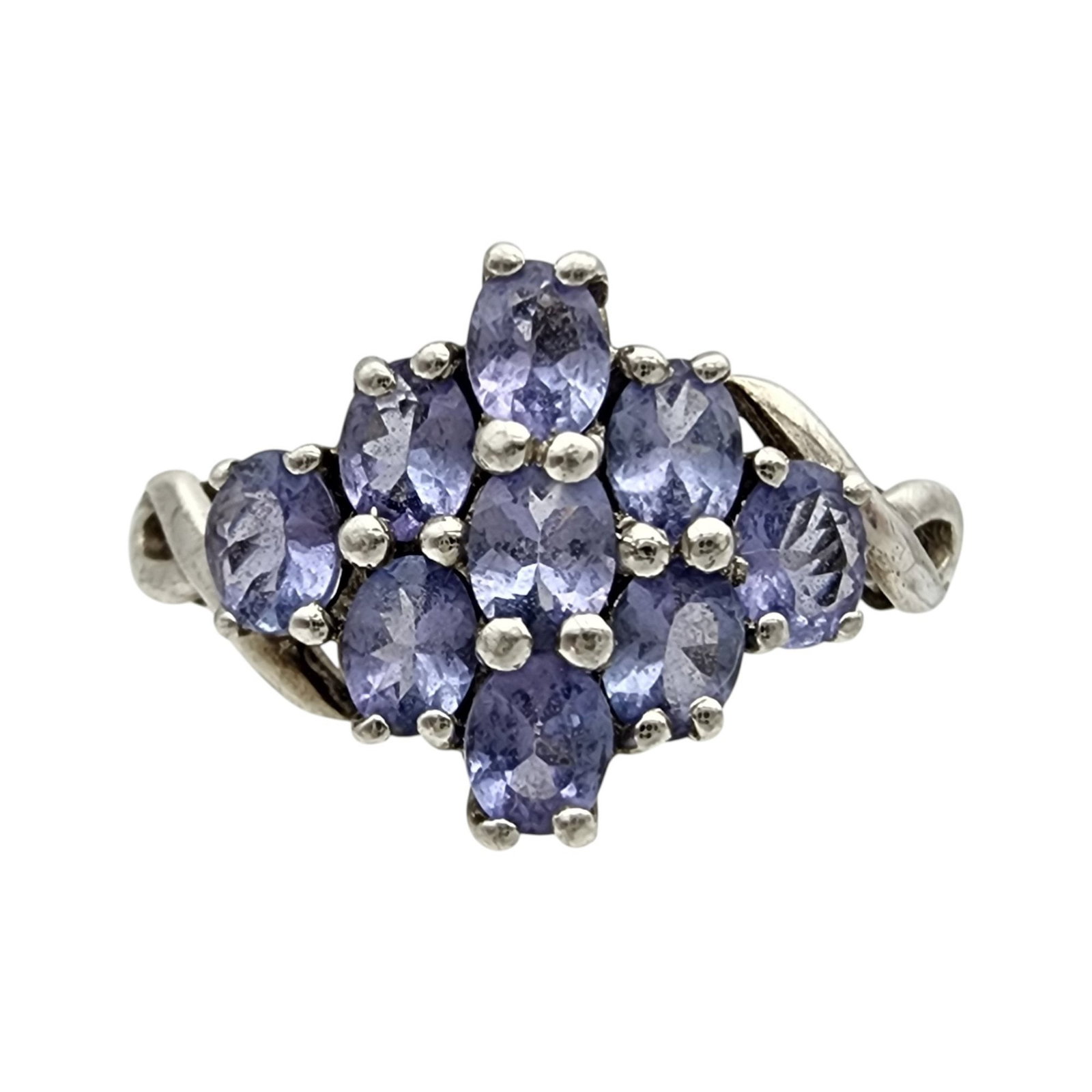 Sterling Iolite Cluster Ring Sz 9 (1 of 7)