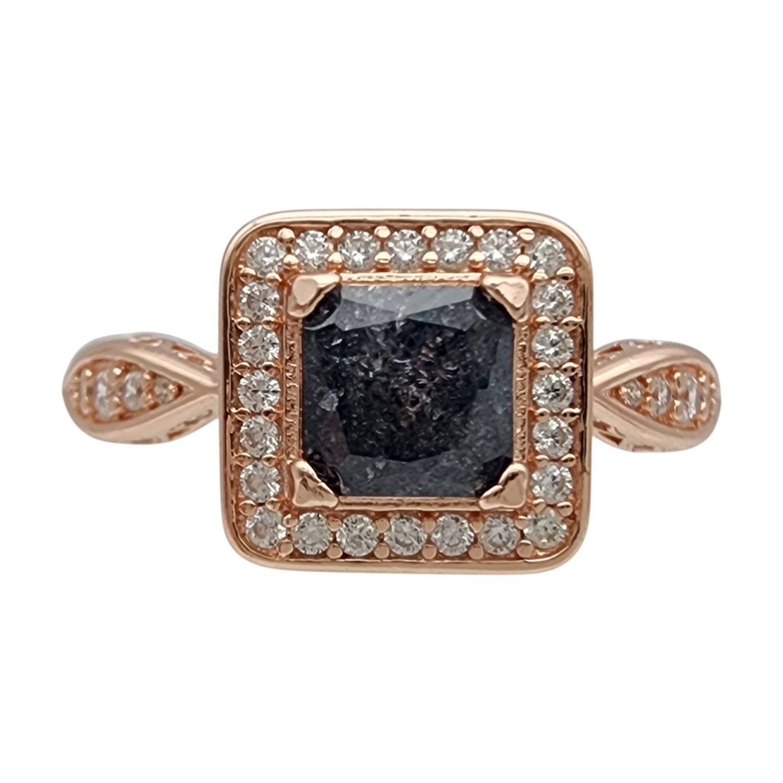 Signed Rose Gold over Sterling Druzy Quartz Ring Sz 11 (1 of 6)