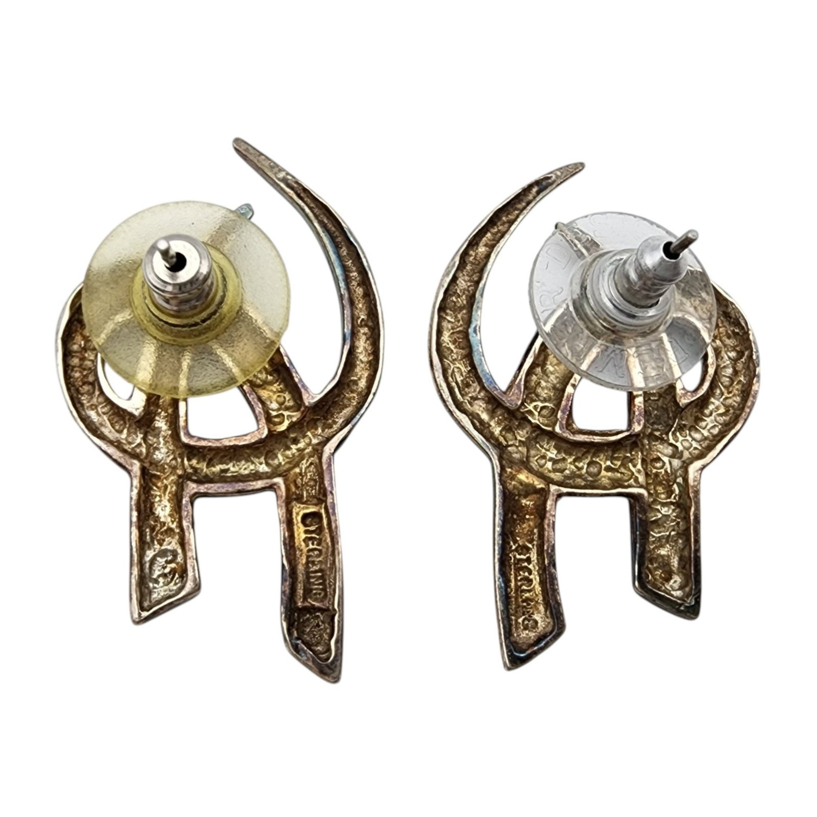 Signed Sterling Knot Earrings - 2