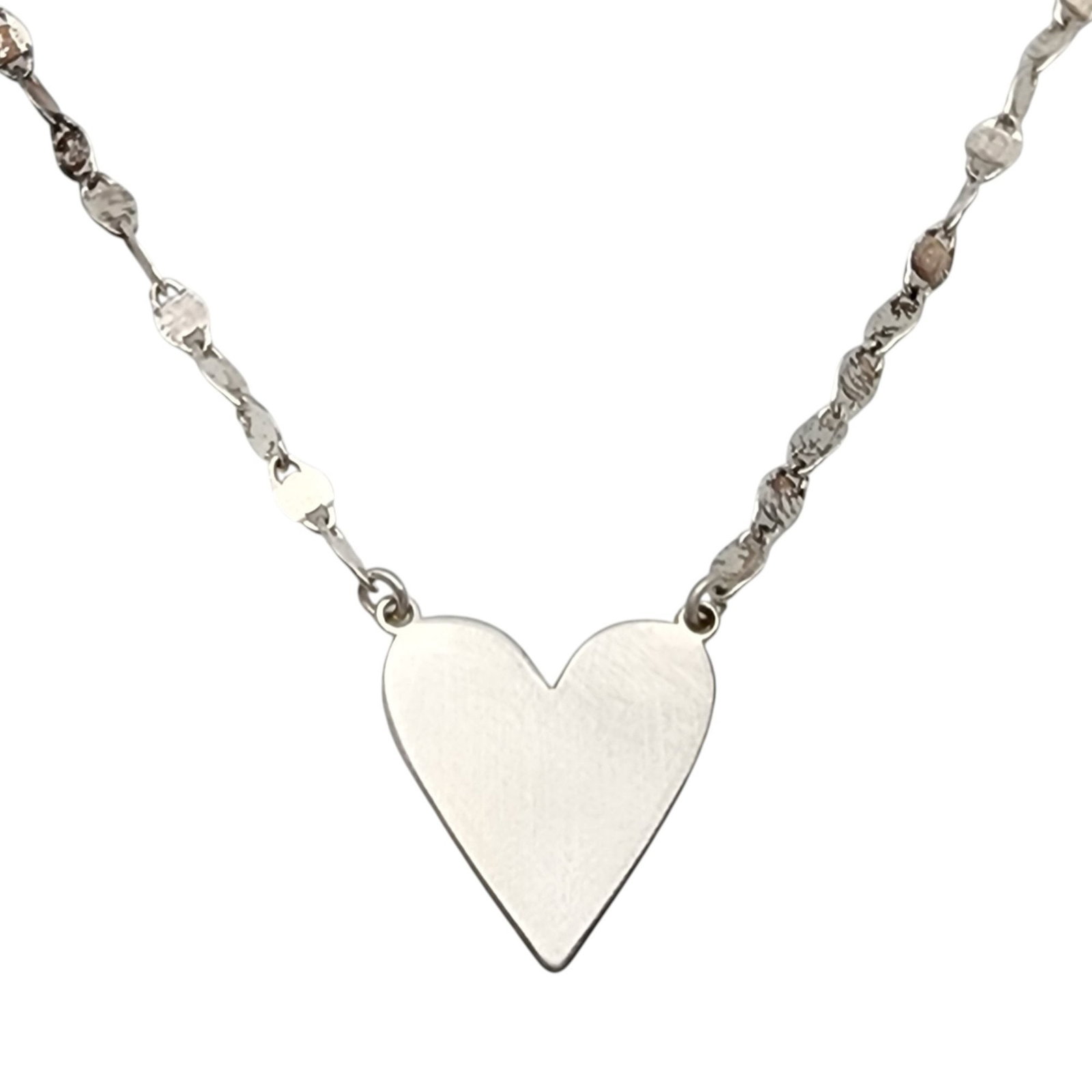 Sterling Heart Tinsel Chain Necklace: Sterling Heart Tinsel Chain Necklace 3.3g