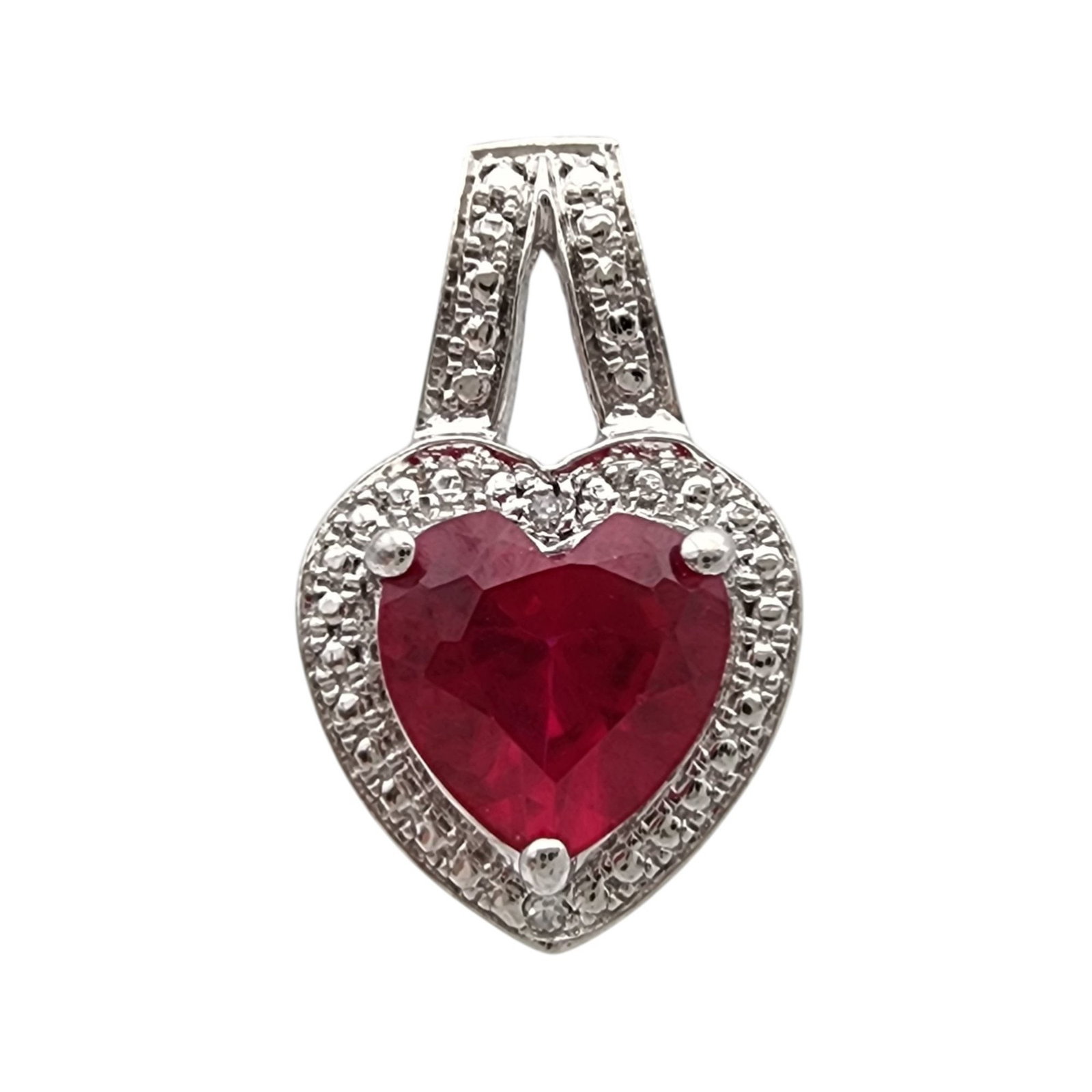Sterling Ruby Heart Pendant (1 of 4)