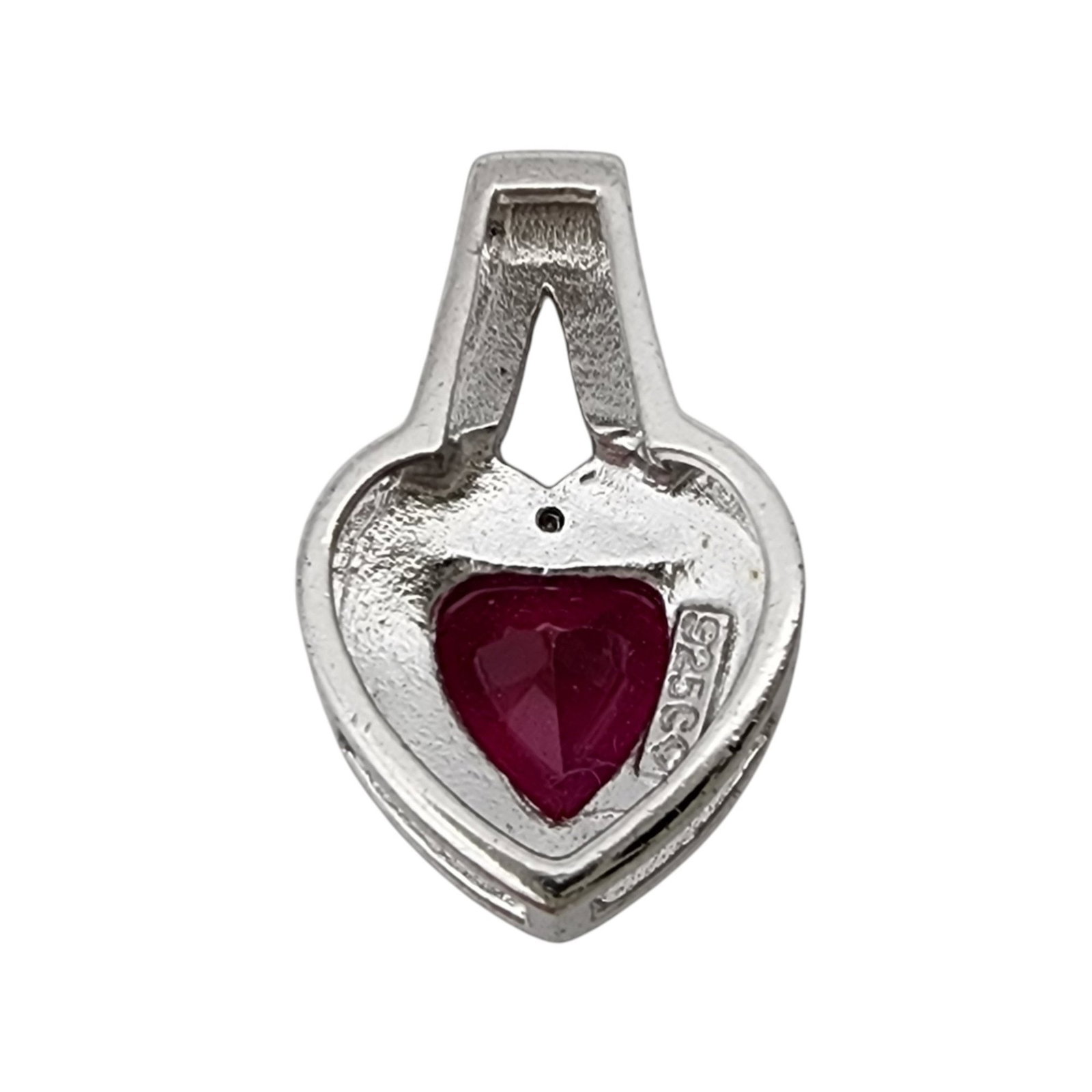 Sterling Ruby Heart Pendant - 3
