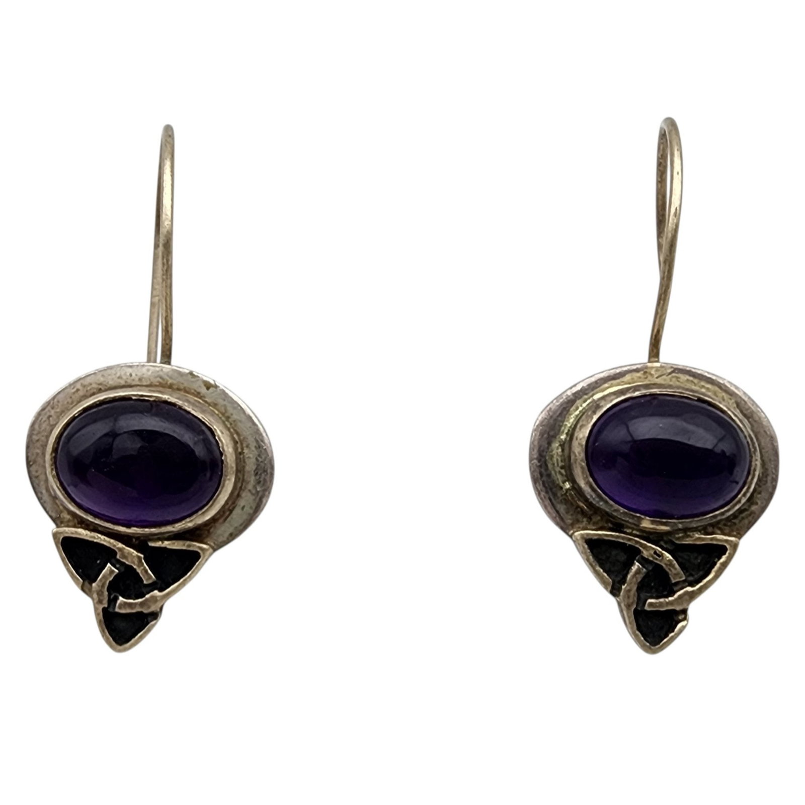 Signed Sterling Amethyst Celtic Knot Earrings (1 of 5)
