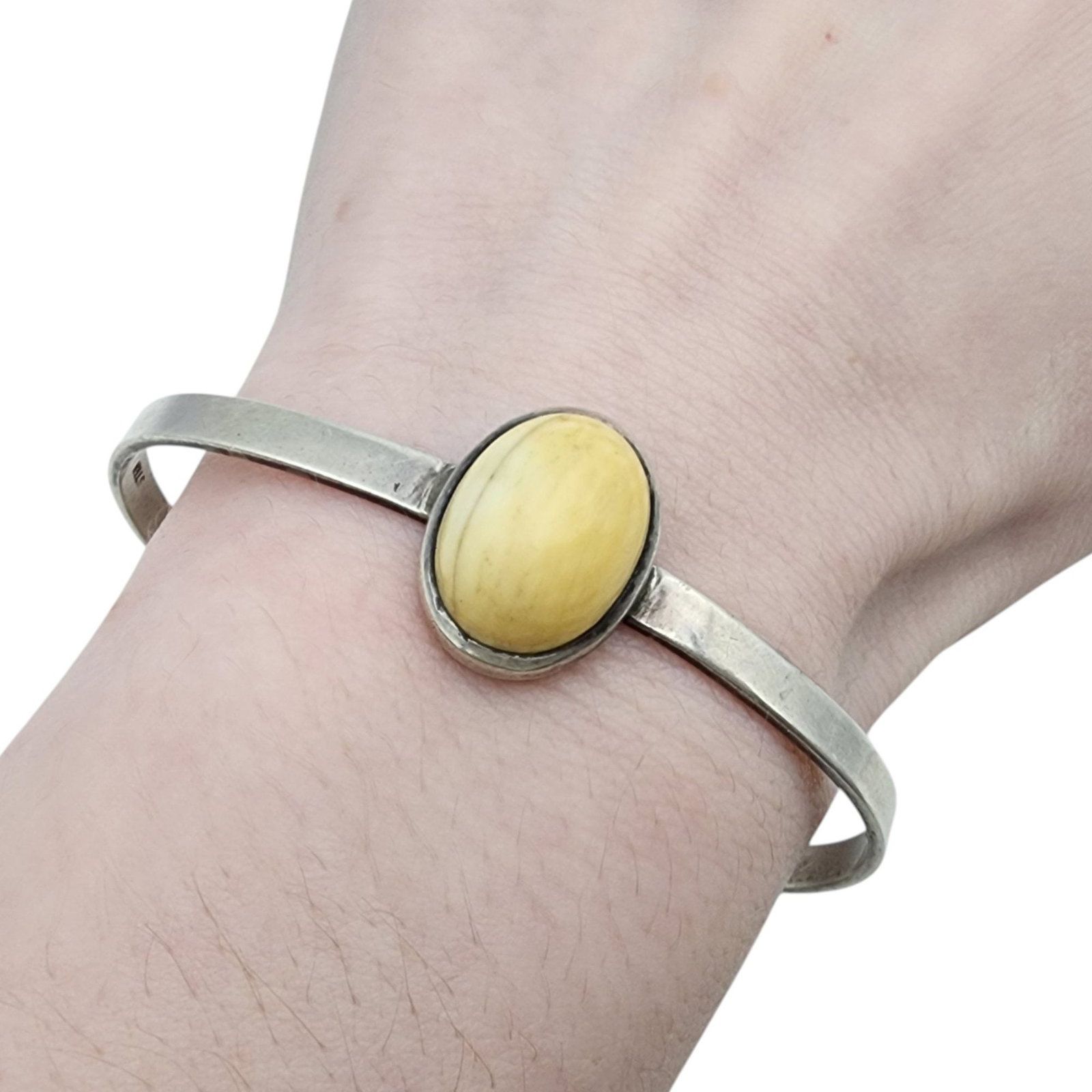 Signed Artisan Sterling Cuff Bracelet - 3