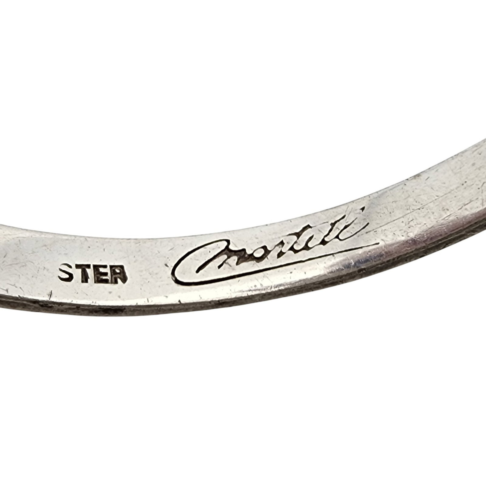 Signed Artisan Sterling Cuff Bracelet - 4