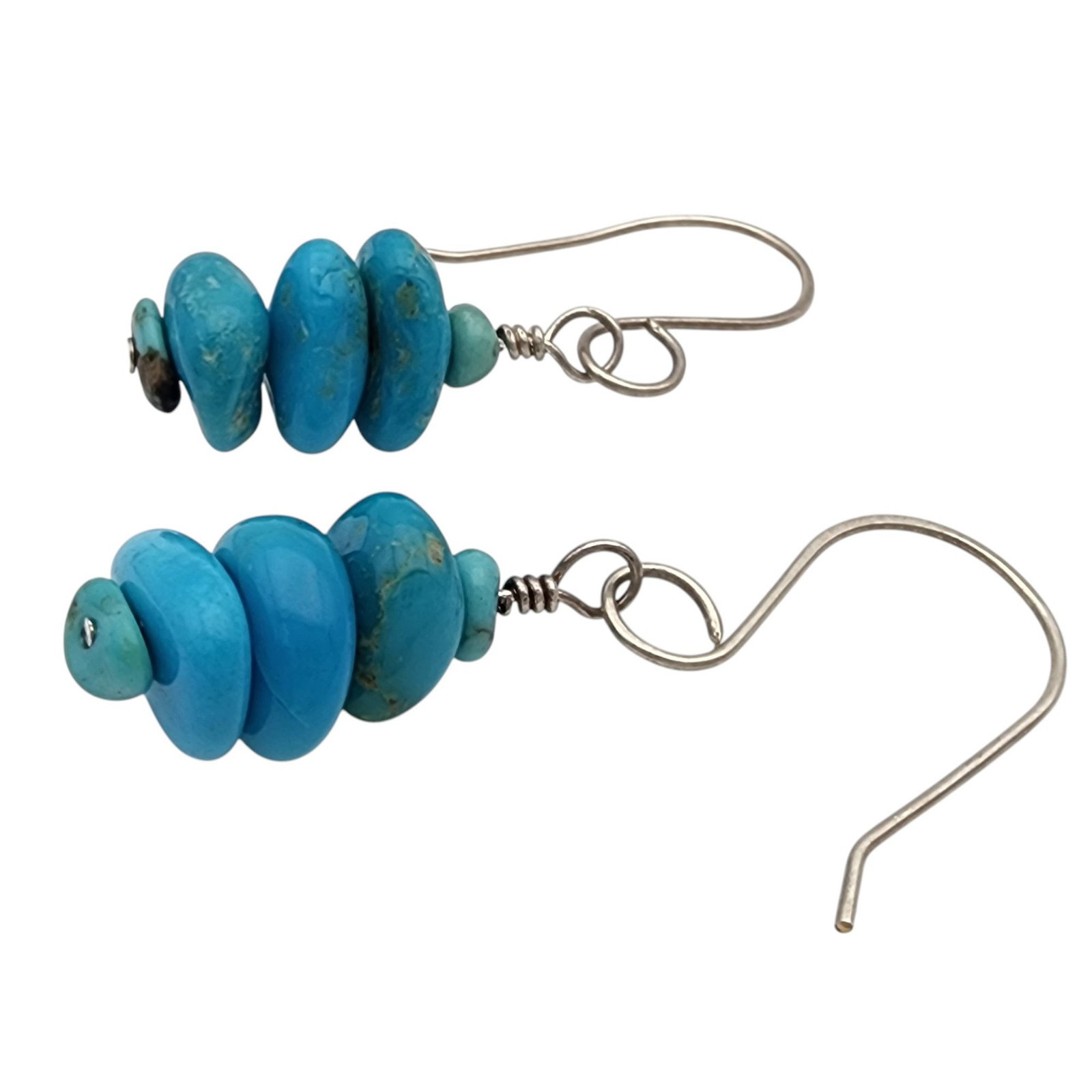 Sterling Turquoise Dangle Earrings - 2