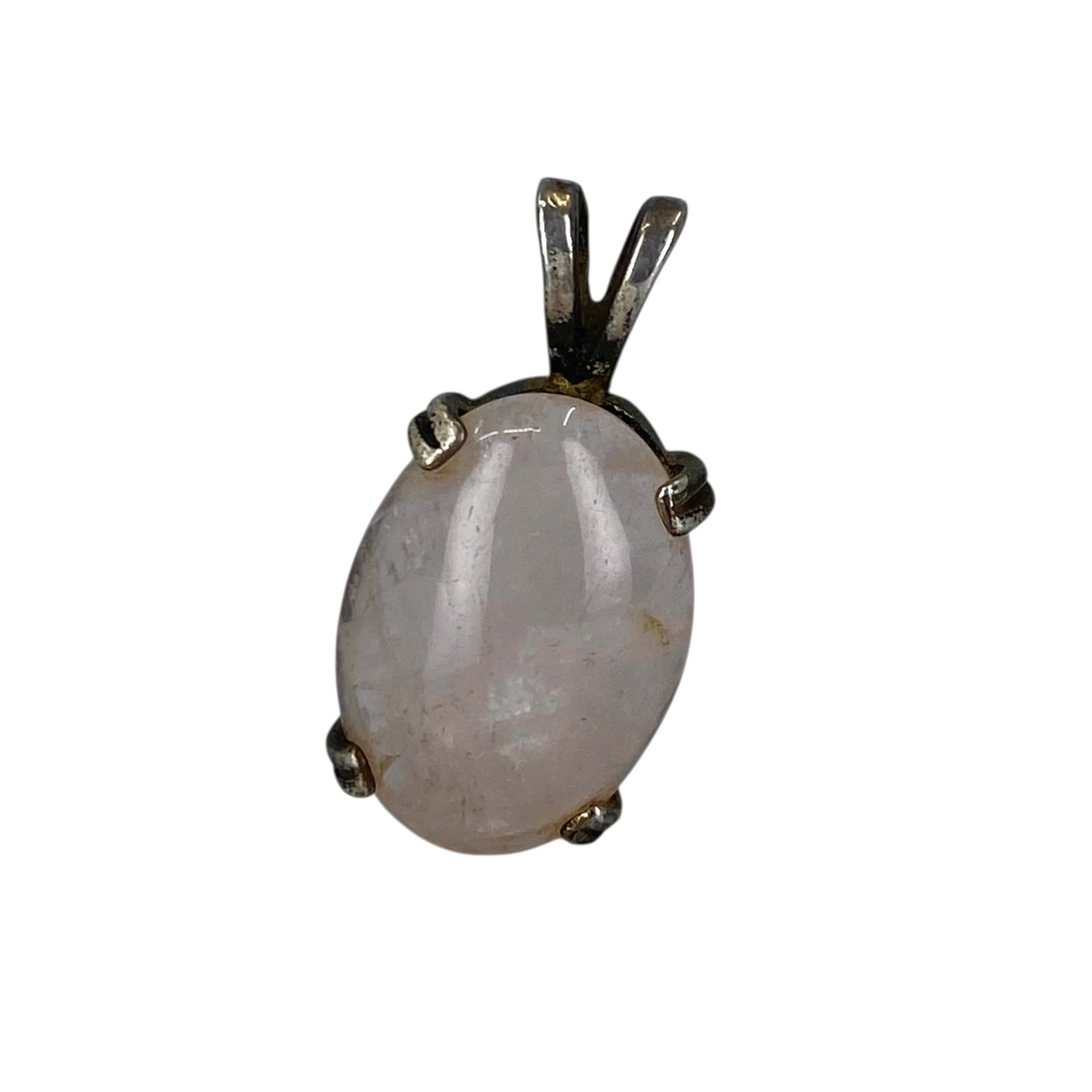 Sterling Rose Quartz Oval Pendant 4.4g (1 of 4)