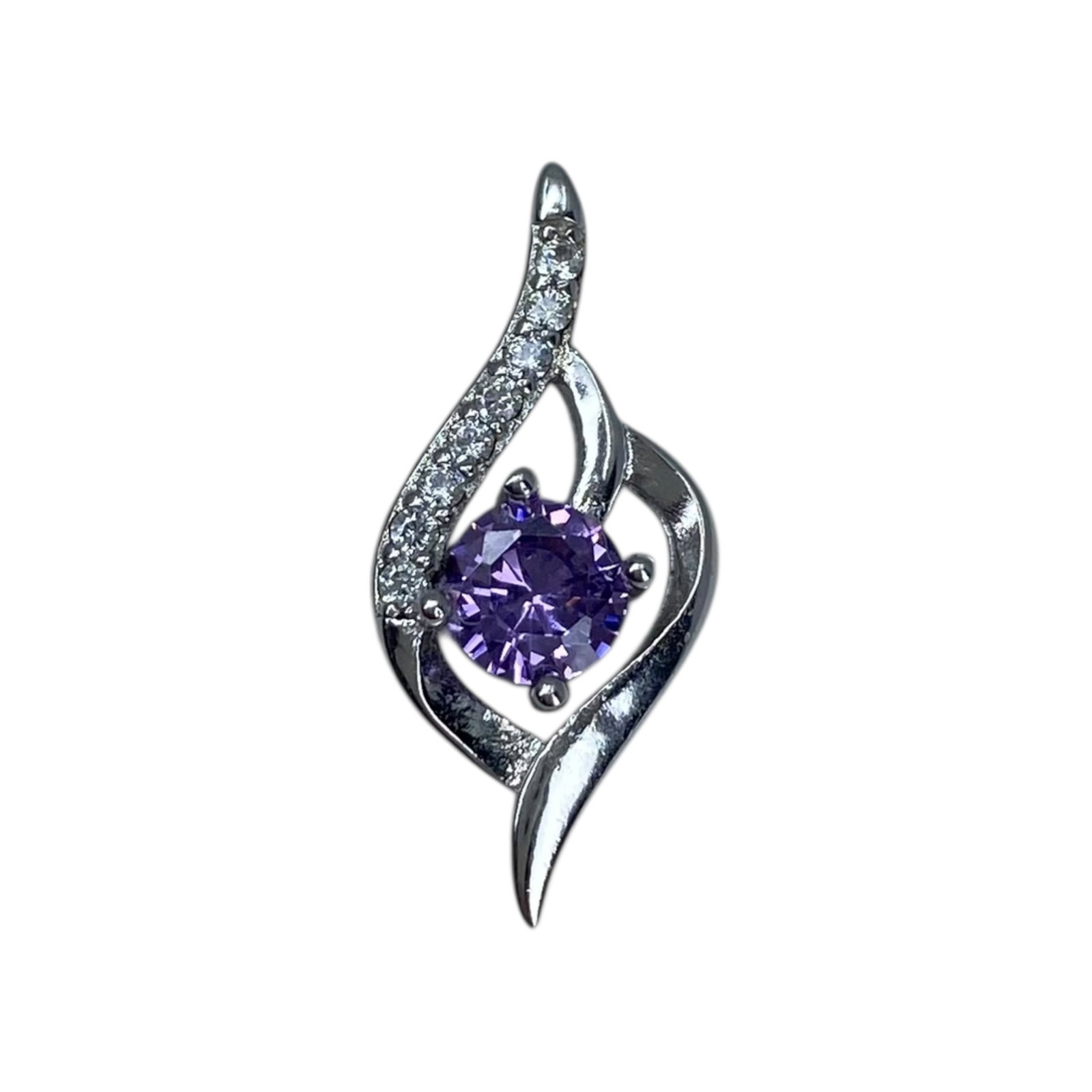 Sterling Multi Color Rhinestone Flame Style Pendant 1.3g (1 of 4)