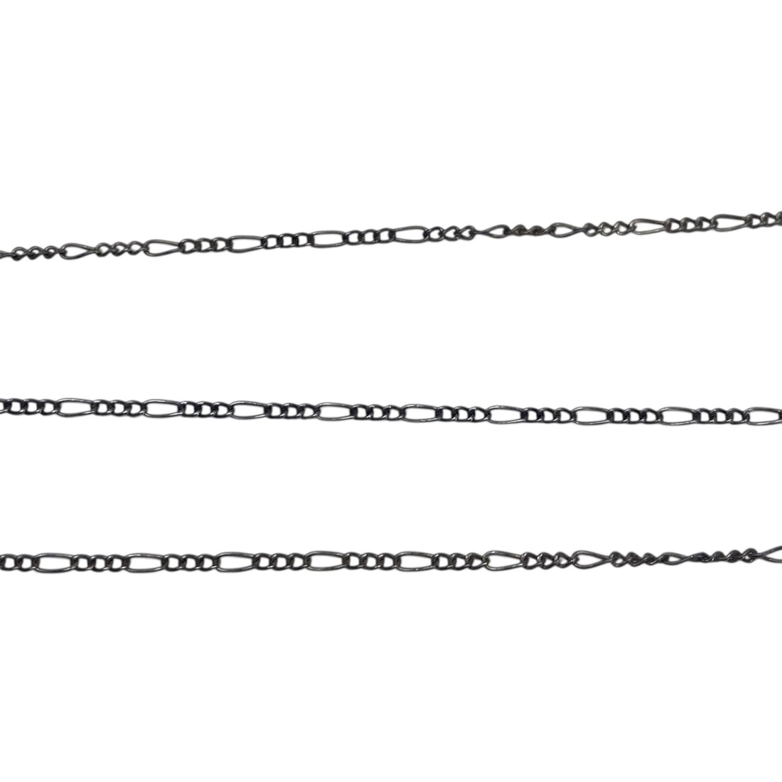 Signed Sterling Figaro Chain 17in 2g: Signed Sterling Figaro Chain 17in 2g Engraved with a hallmark heart in a circle, 925