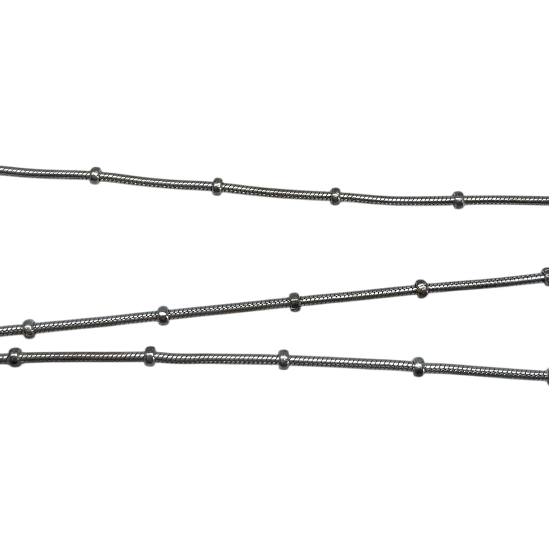 Signed Sterling Snake And Bead Chain 18in 5g: Signed Sterling Snake And Bead Chain 18in 5g Engraved with Crown in a square hallmark, 925 Italy