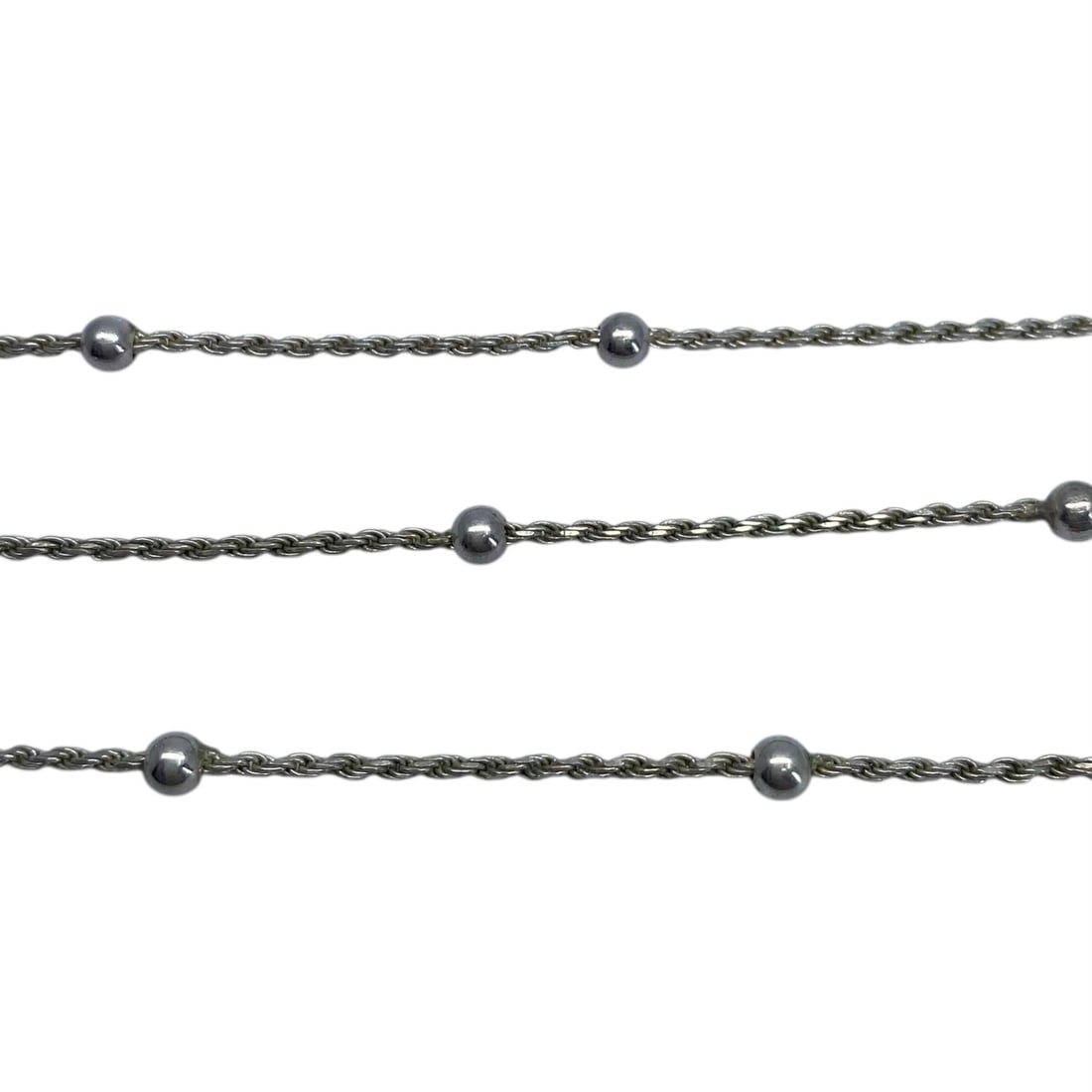 Signed Sterling Rope And Bead Chain 18in 5.4g: Signed Sterling Rope And Bead Chain 18in 5.4g Engraved DTC hallmark, 925 Italy