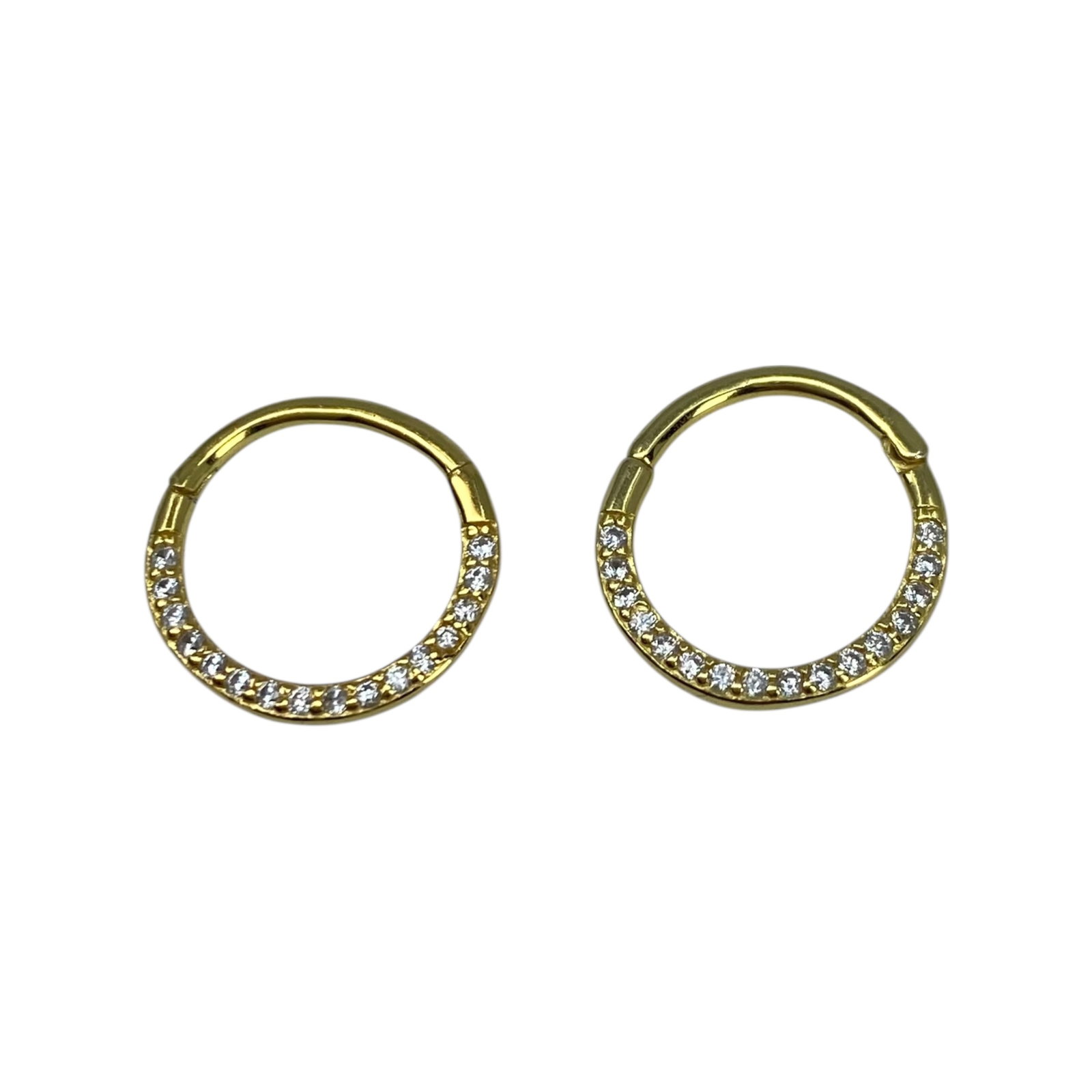 Gold Over Sterling Rhinestone Ear Hugger Earrings 1g: Gold Over Sterling Rhinestone Ear Hugger Earrings 1g Engraved 925 NOTE: When stone was tested on a Presidium Gem Tester, some stones tested as topaz while most tested as rhinestone. Results were incon