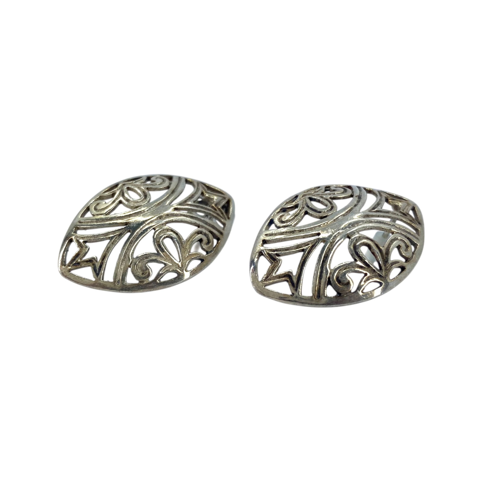 Sterling Openwork Scroll Oval Earrings 4.2 (1 of 4)