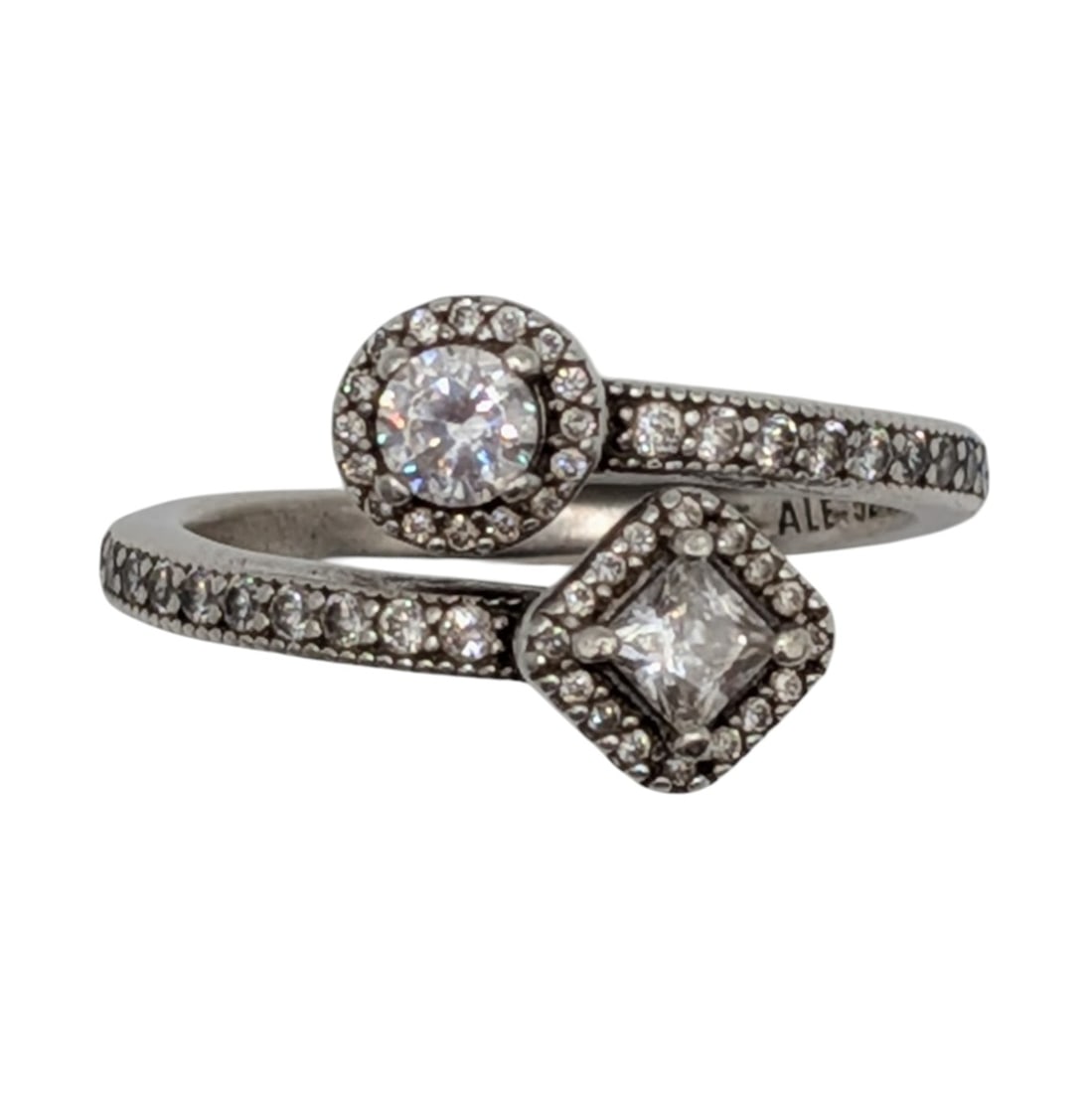 Pandora Sterling Silver CZ Square Circle Adjustable Ring (1 of 5)