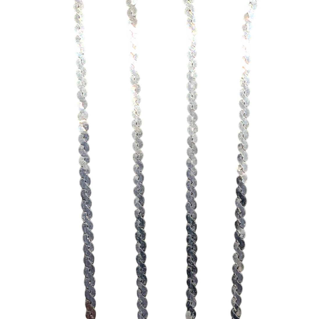 Italian Sterling Silver 1mm Flattened Twist Chain Necklace (1 of 3)