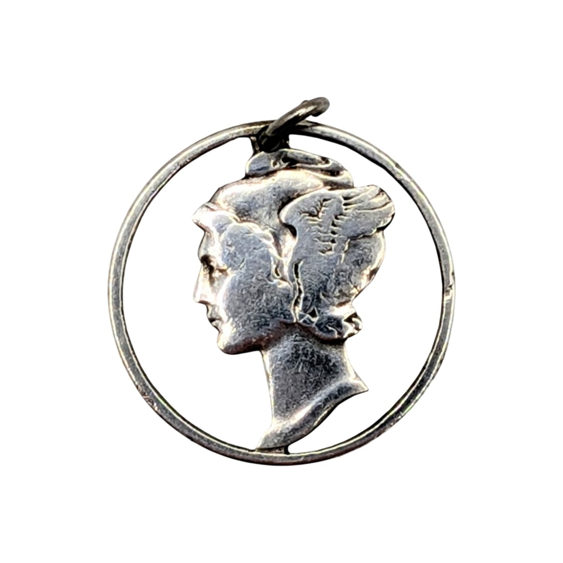 Vintage Silver Pierced Liberty Dime Pendant: Vintage Silver Liberty Dime Pendant. Signed E Pluribus Unum. 1.5g