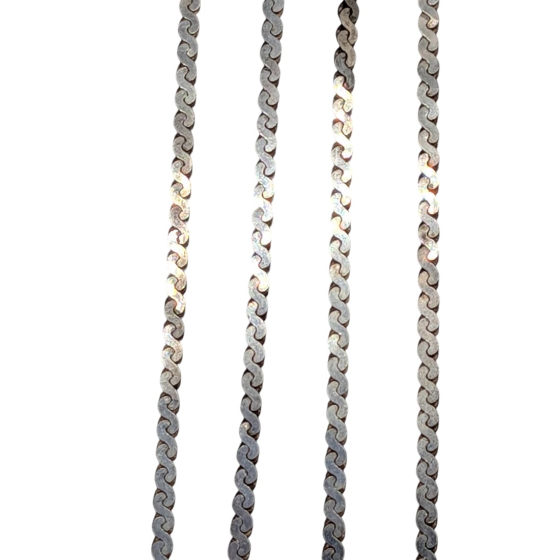Italian Sterling Silver 1mm Flattened Twist Chain Necklace (1 of 3)