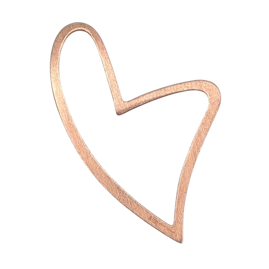 Signed Italian Rose Gold Over Sterling Silver Flat Minimalist Heart Pendant: Signed Italian Rose Gold Over Sterling Silver Flat Minimalist Heart Pendant. Signed Italy 925 RR5. 2.5g
