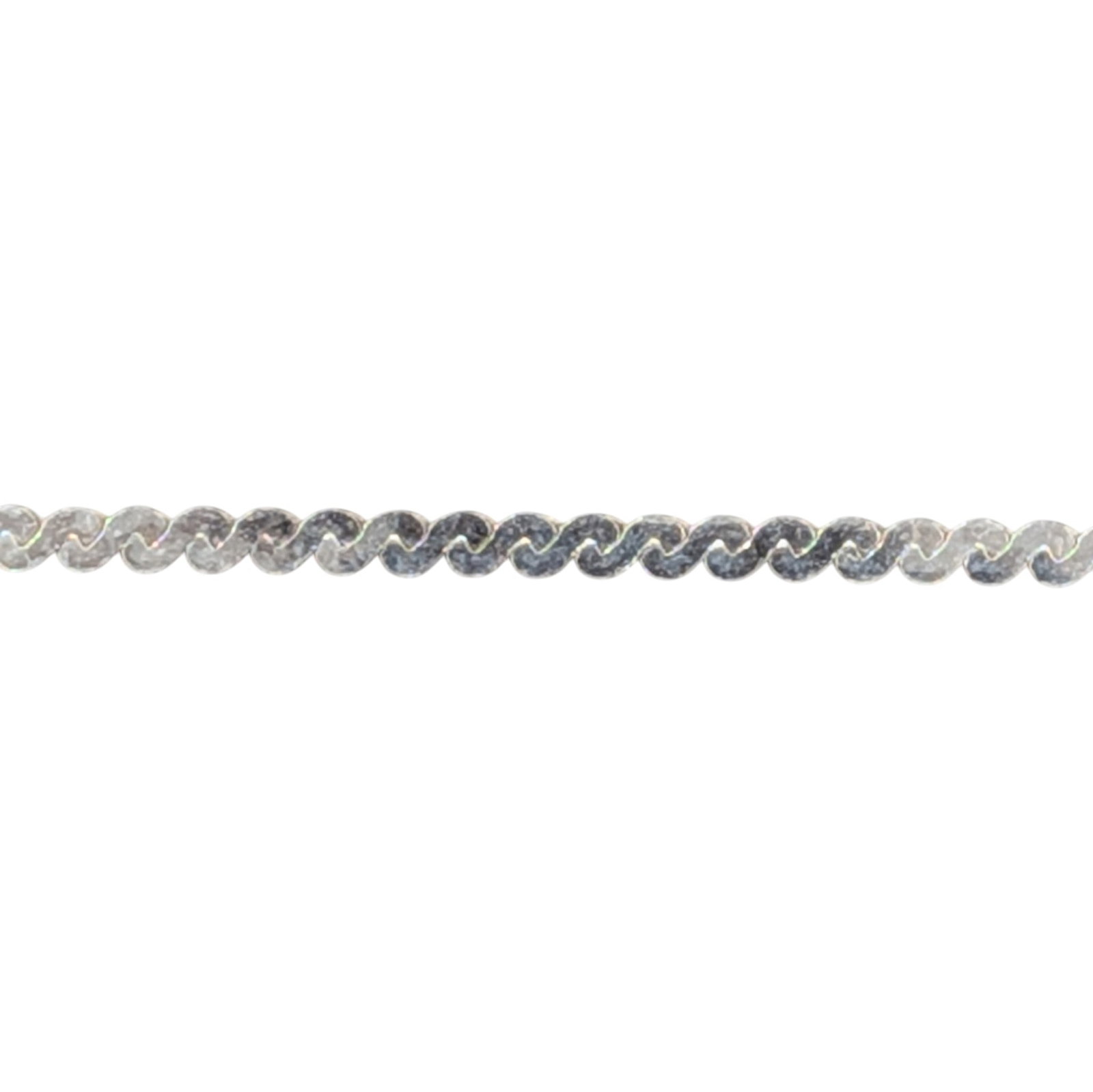 Signed Italian Sterling Silver 2mm Flattened Twist Chain Bracelet (1 of 4)