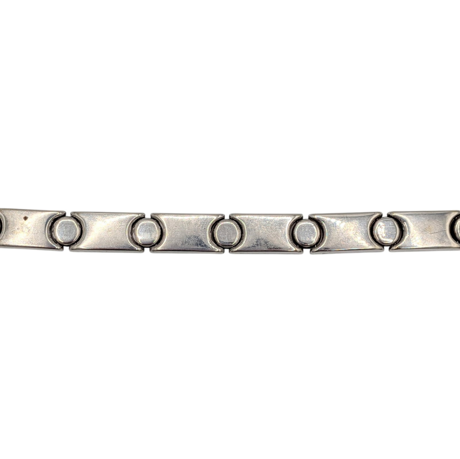 Milor Italian Sterling Silver 8mm Smooth Sectional Single Clasp Modern Bracelet (1 of 5)