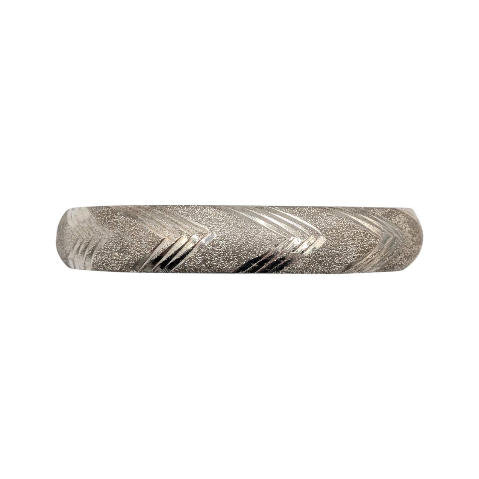 Signed Sterling Silver Micro Sanded Clasped Bangle Bracelet (1 of 4)