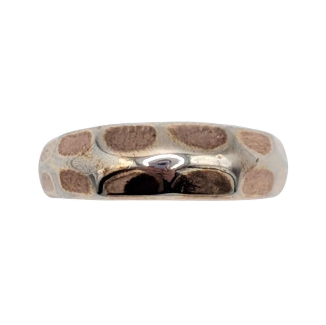 Signed Gold Over Silver Hammered Toe Ring (1 of 3)