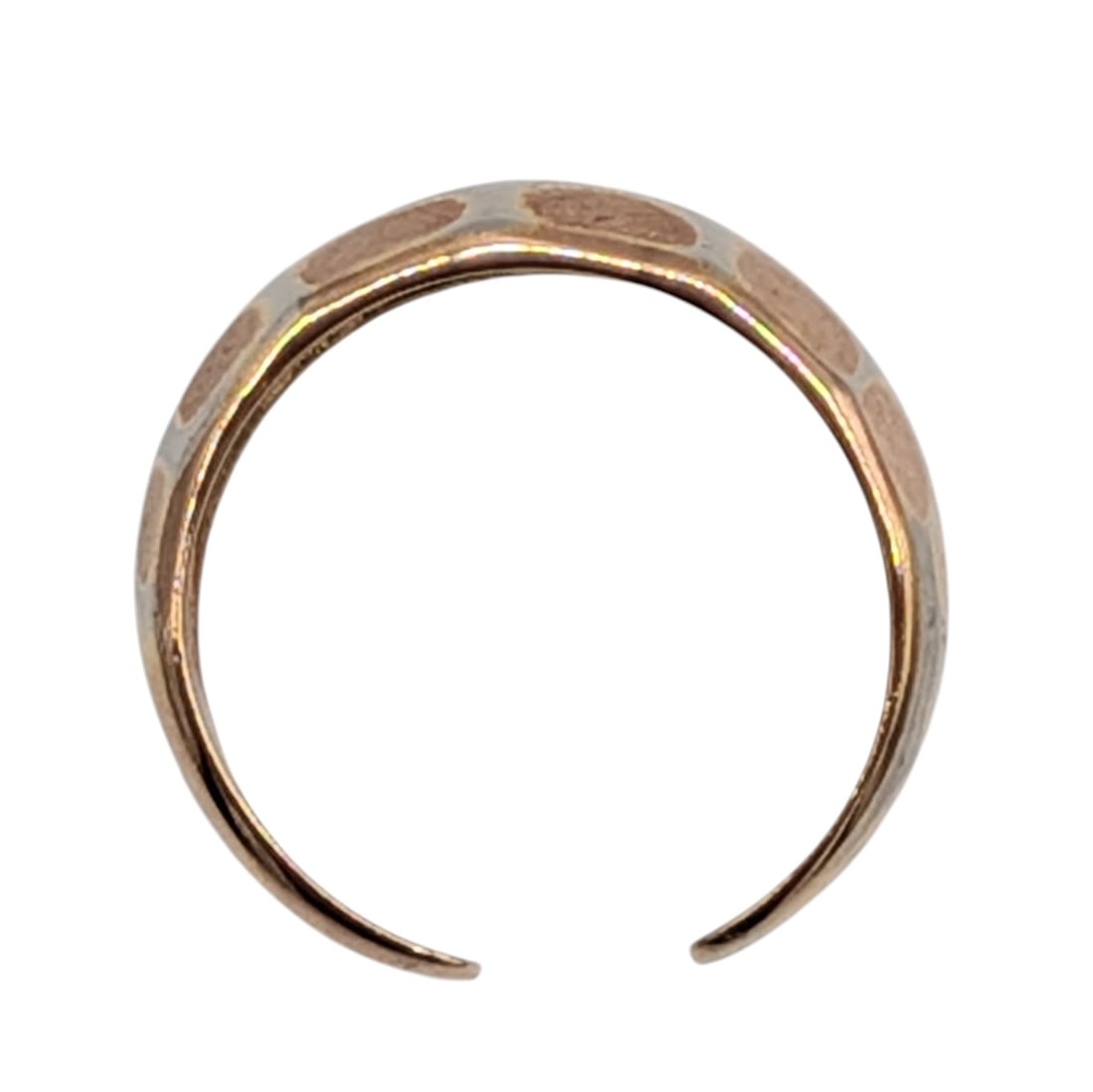 Signed Gold Over Silver Hammered Toe Ring - 2