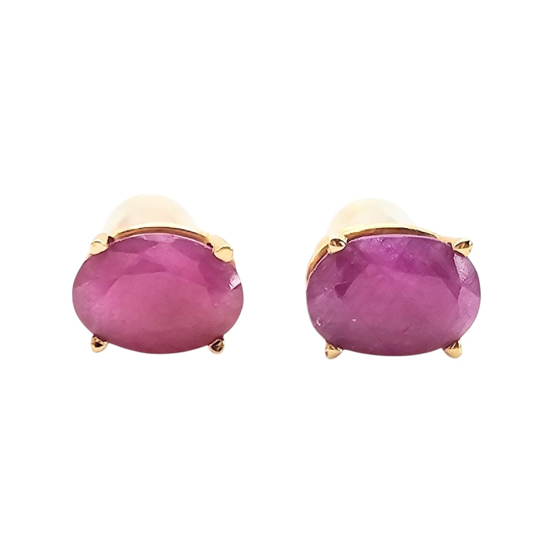 CTO 14K Gold Ruby Earrings 1.1 G: CTO 14K Gold Ruby Earrings 1.1 G
