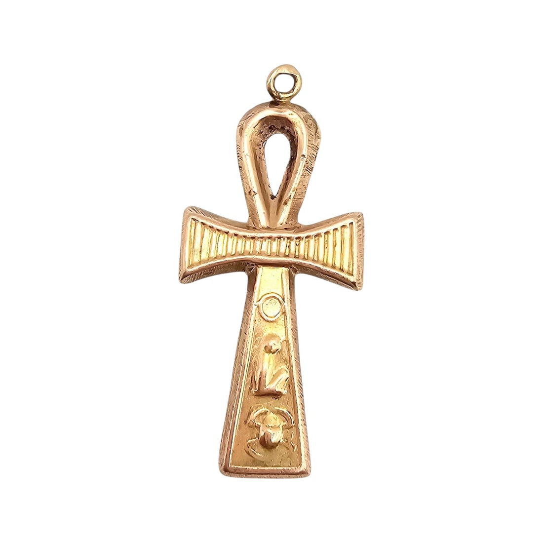 Signed 14K Gold Ankh Pendant 1.9 G: Signed 14K Gold Ankh Pendant 1.9 G