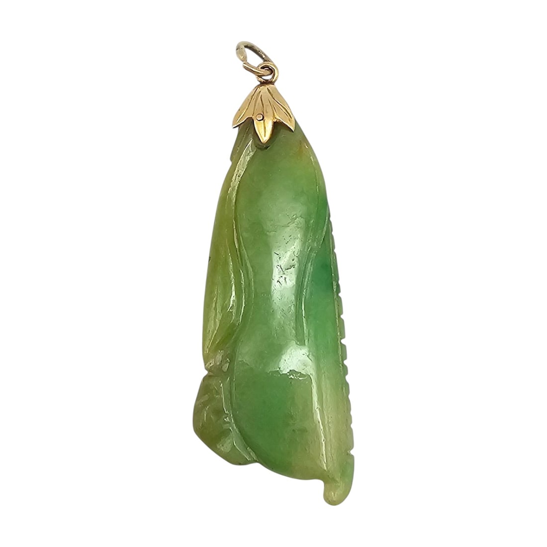 14K Gold Jade Pendant 3.5 G: 14K Gold Jade Pendant 3.5 G