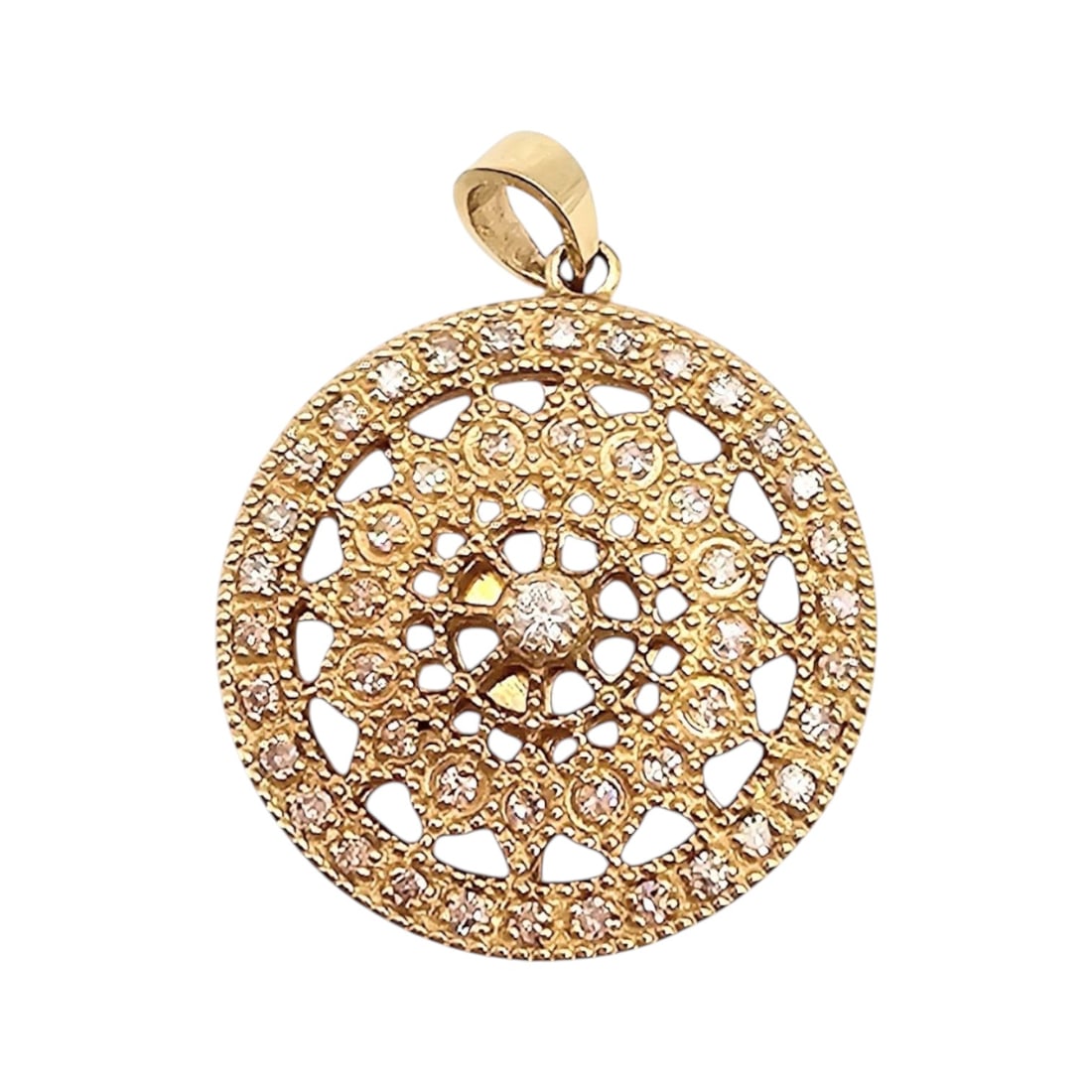 BH EFFY 14K Gold Diamond Pendant 3.2 G: Signed BH EFFY 14K Gold Diamond Pendant 3.2 G