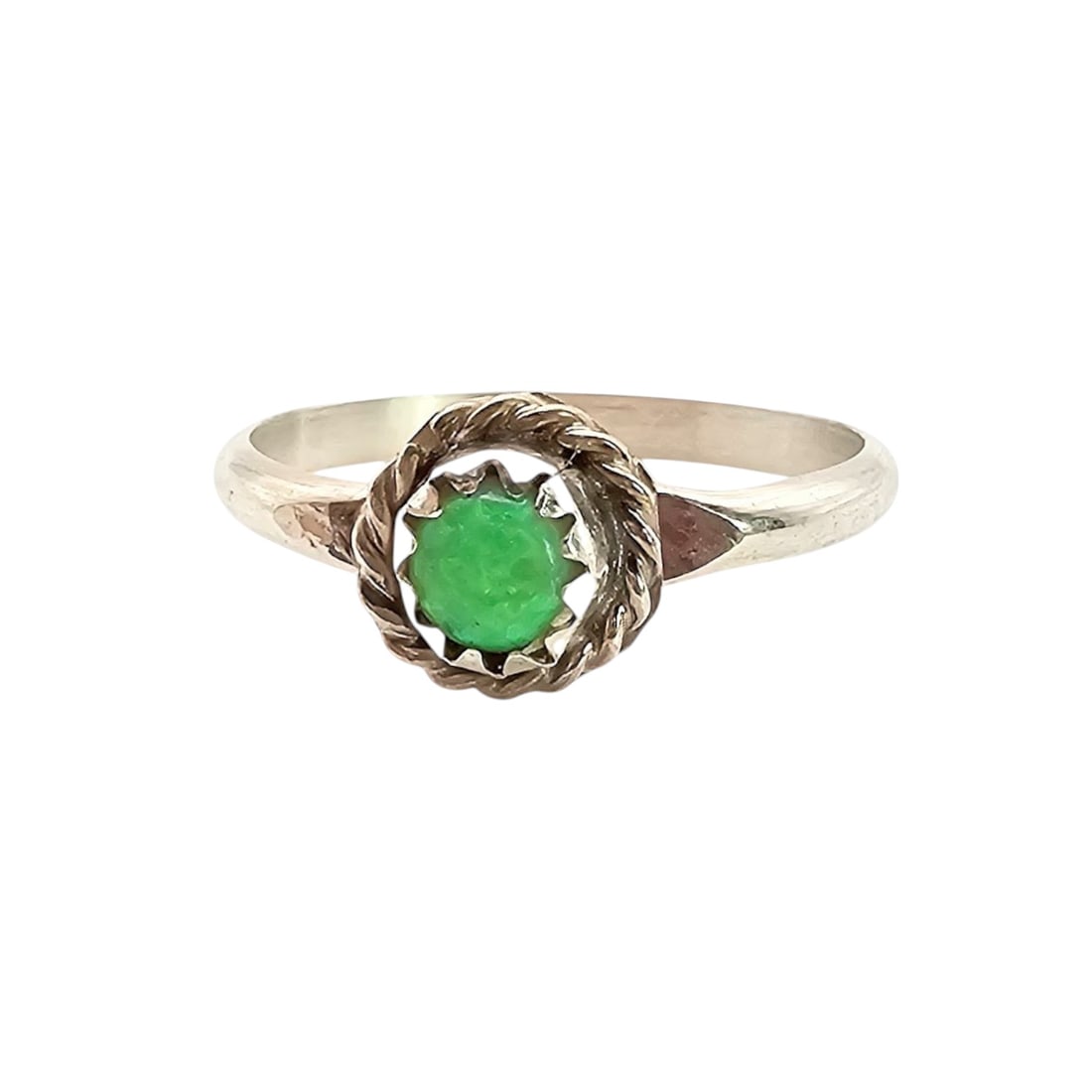 Esther White Navajo Opal Sterling Silver Ring Size 5.75 1.1 G (1 of 4)