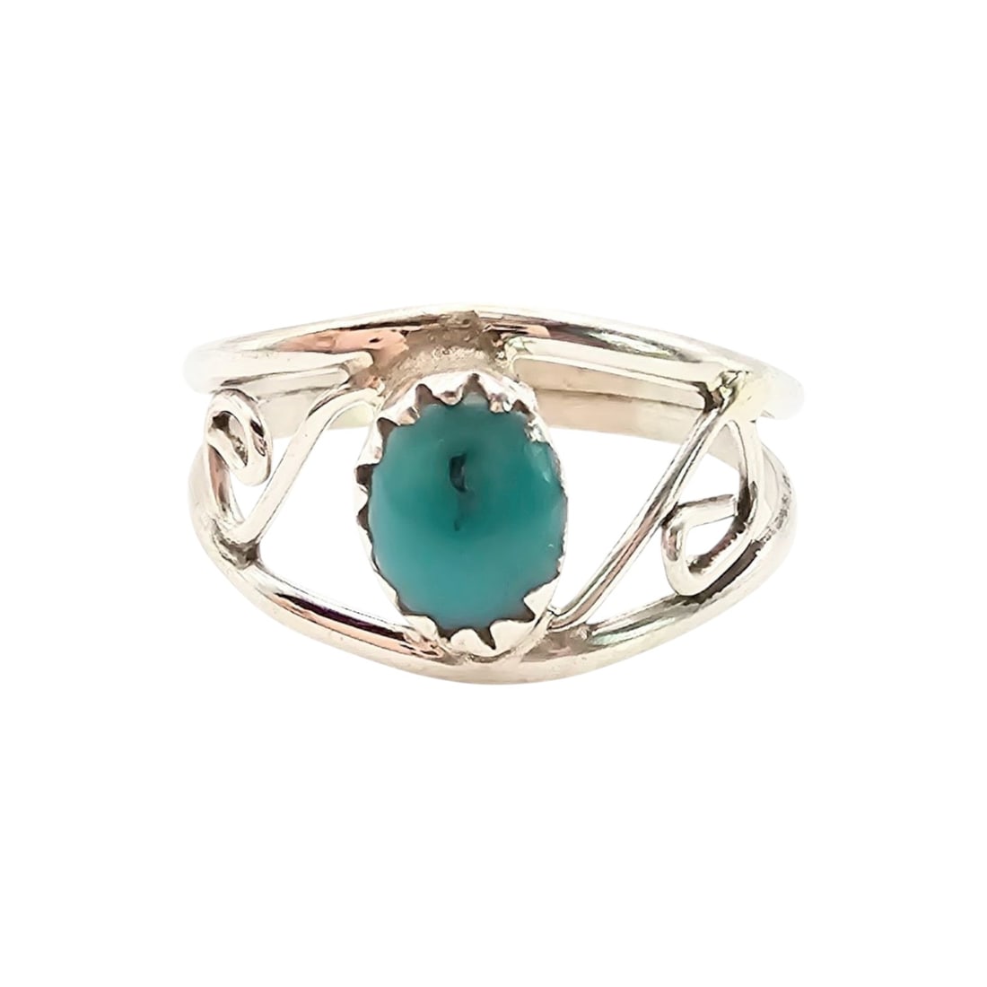 Judy Lincoln Navajo Turquoise Sterling Silver Ring Size 4 1 G: Judy Lincoln Navajo Turquoise Sterling Silver Ring Size 4 1 G