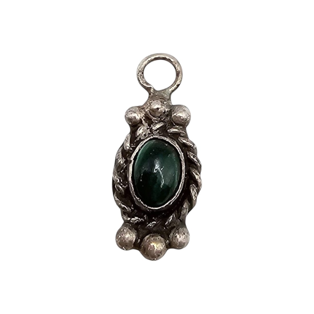 Navajo Malachite Sterling Silver Pendant 2.2 G: Navajo Malachite Sterling Silver Pendant 2.2 G