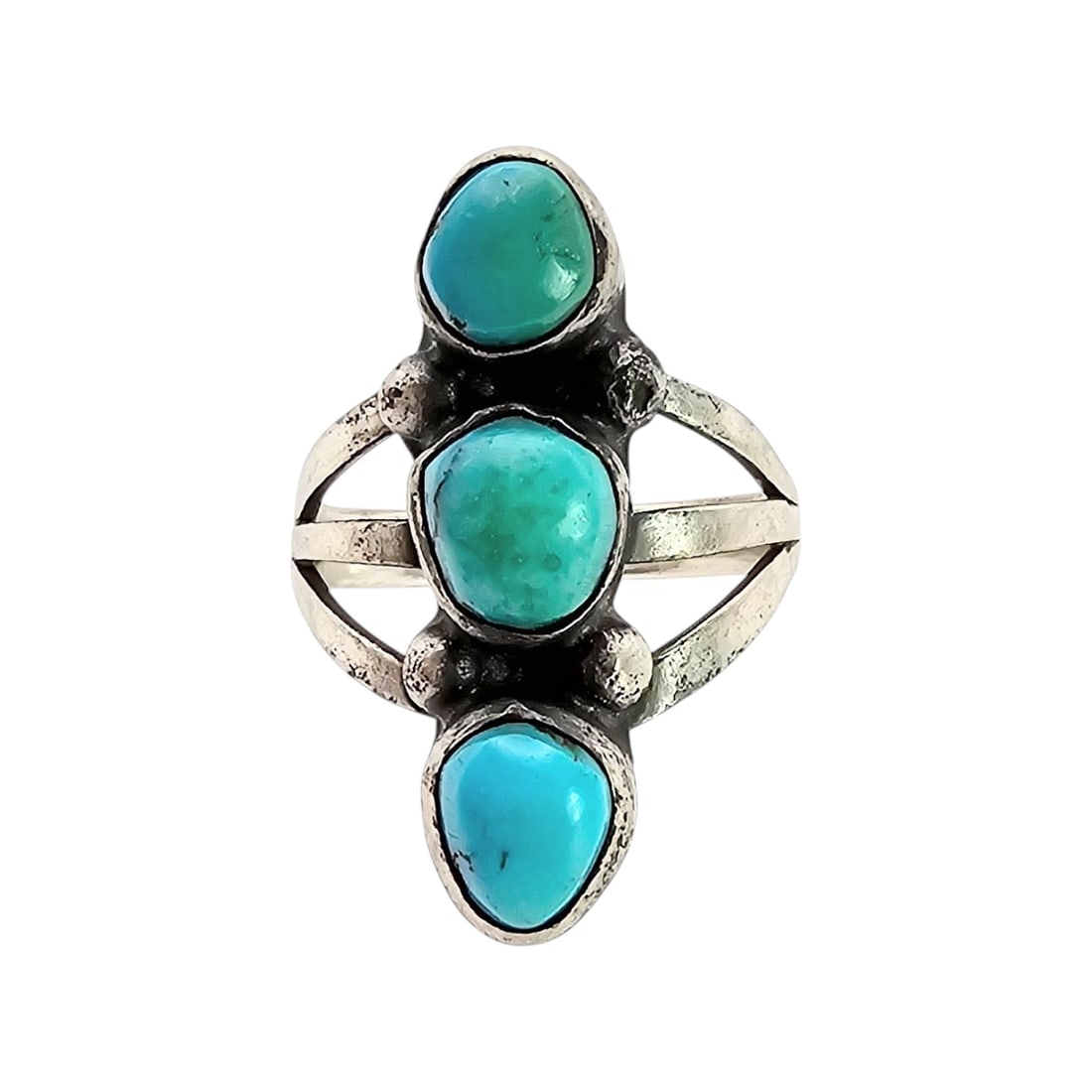 Vintage Navajo Turquoise Sterling Silver Ring Size 6 5 G: Vintage Navajo Turquoise Sterling Silver Ring Size 6 5 G