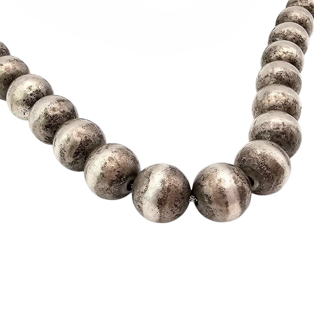 Sterling Silver Bead Necklace 63 G: Sterling Silver Bead Necklace 63 G