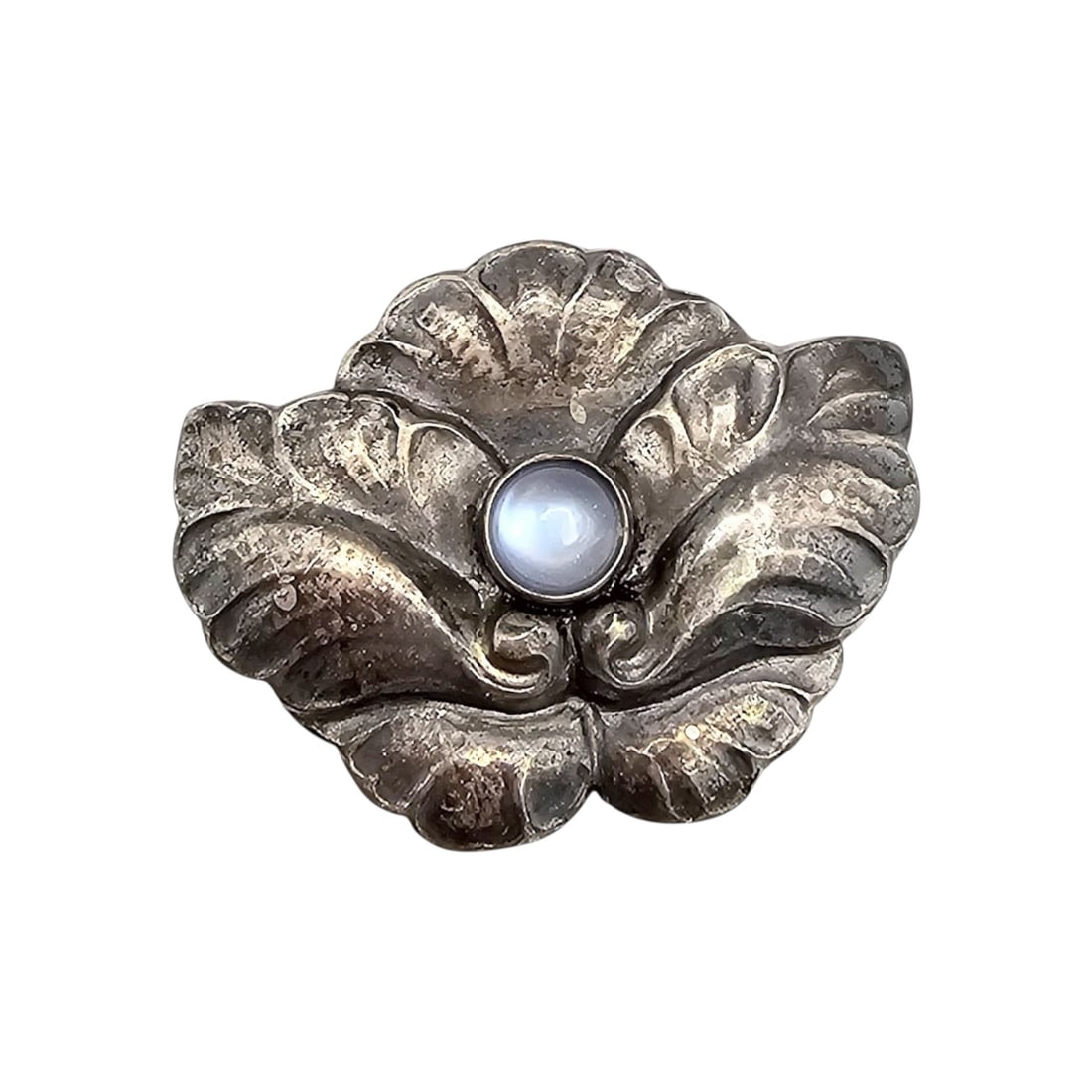 Vintage Georg Jensen Sterling Silver Moonstone Brooch 8 G: Vintage Georg Jensen Sterling Silver Moonstone Brooch 8 G