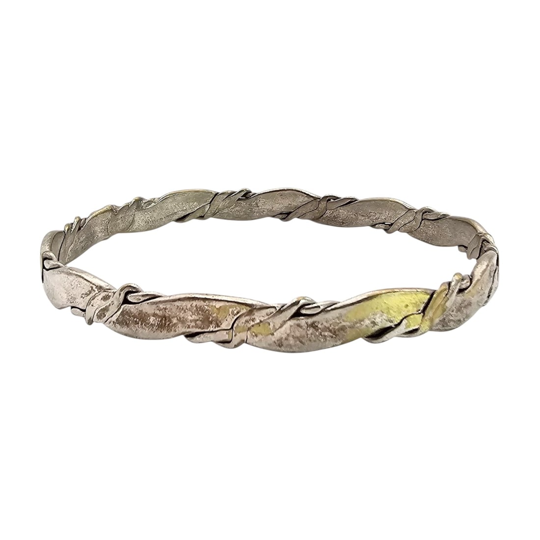 Vintage Mexico Taxco Sterling Silver Bangle Bracelet 17.5 G: Vintage Mexico Taxco Sterling Silver Bangle Bracelet 17.5 G