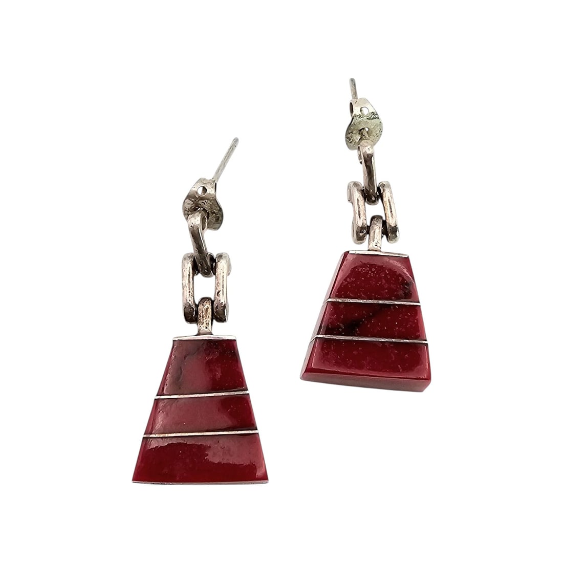 Mexico TC-141 Jasper Sterling Silver Earrings 5.6 G: Mexico TC-141 Jasper Sterling Silver Earrings 5.6 G