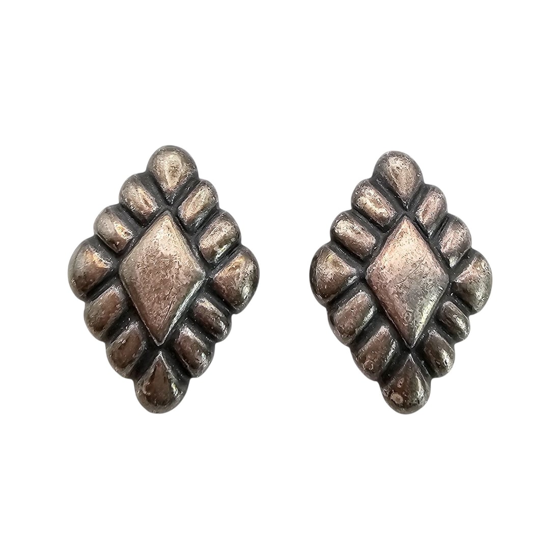 Signed NP Sterling Silver Hollow Earrings 11.6 G: Signed NP Sterling Silver Hollow clip on Earrings 11.6 G