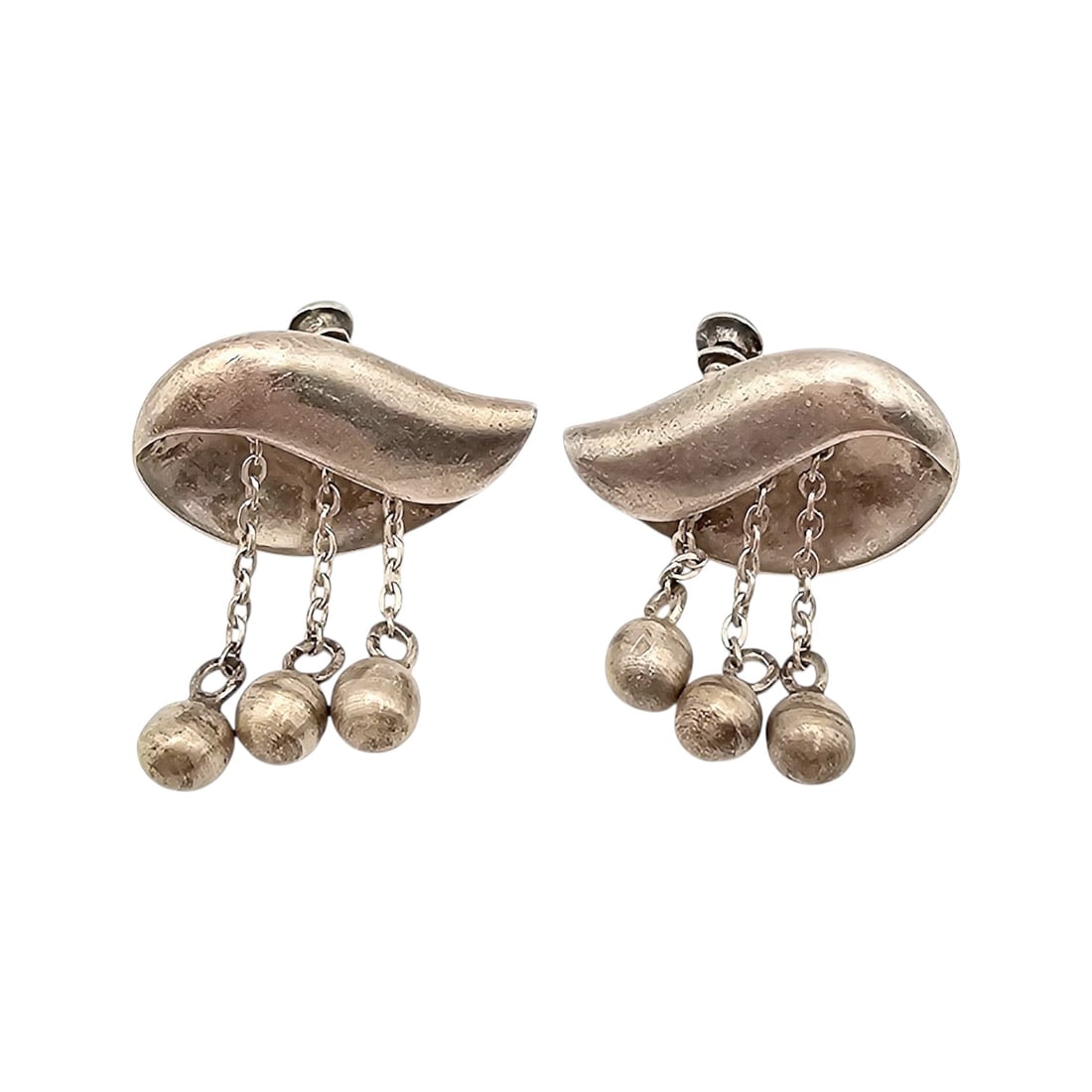 Vintage Sigi Pineda Taxco Sterling Silver Modernist Earrings 12.9 G: Vintage Sigi Pineda Taxco Sterling Silver Modernist Earrings 12.9 GSigned Sigi Tasco, design # 85, Eagle 3