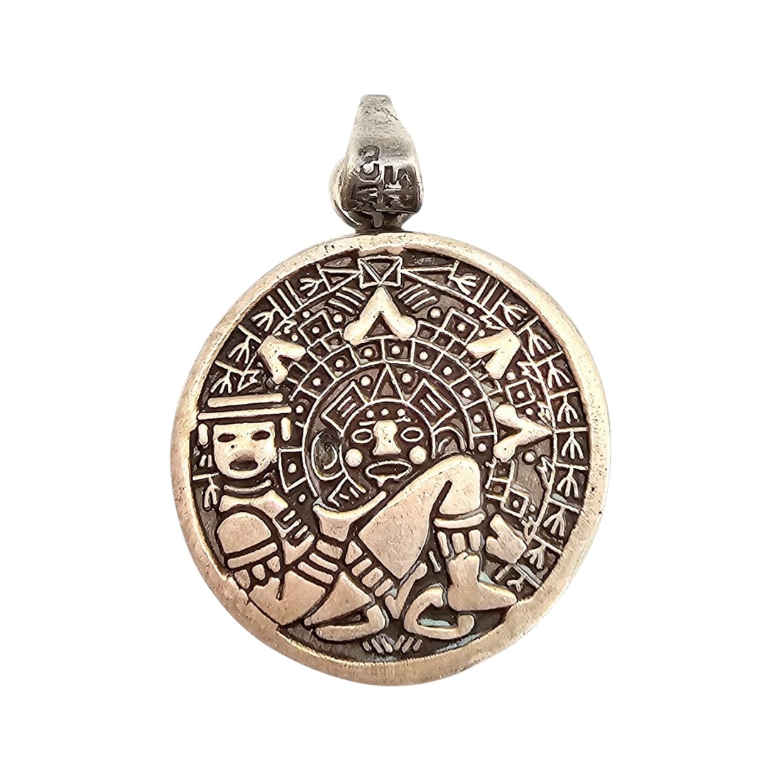 Mexico Sterling Silver Aztec Pendant 9.2 G: Mexico Sterling Silver Aztec Pendant 9.2 G