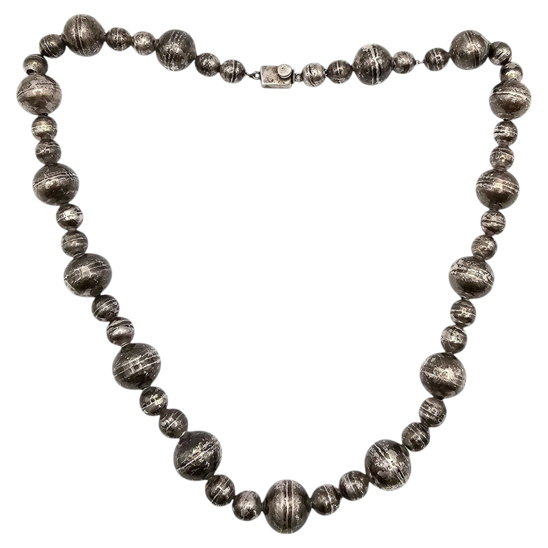 ARC TC-00 Sterling Silver Bead Necklace 53.6 G: ARC TC-00 Sterling Silver Bead Necklace 53.6 G