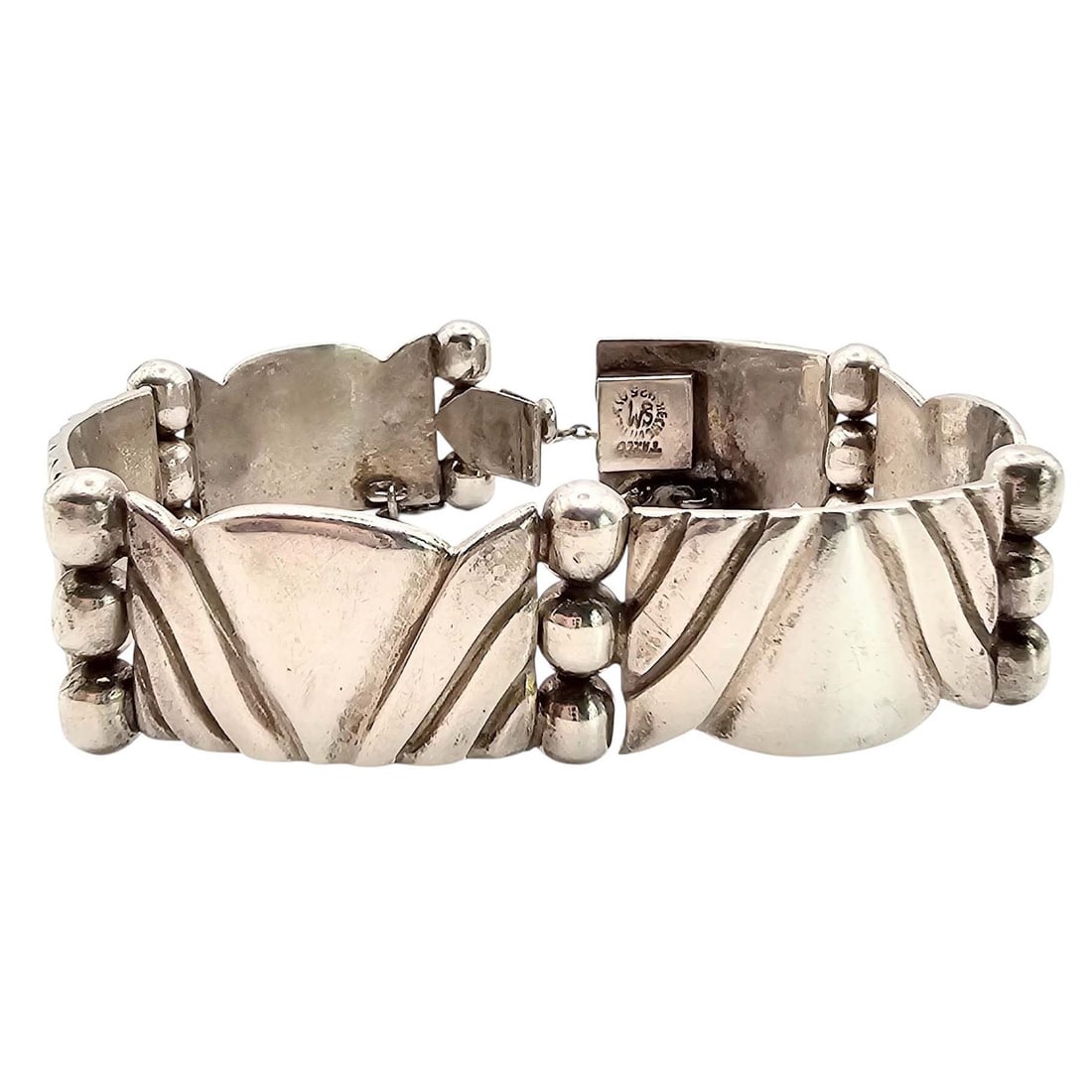 William Spratling Mexico Taxco Sterling Silver Panel Bracelet 38.7 G: William Spratling Mexico Taxco Sterling Silver Panel Bracelet 38.7 G