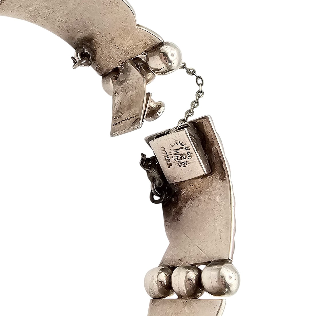 William Spratling Mexico Taxco Sterling Silver Panel Bracelet 38.7 G - 2